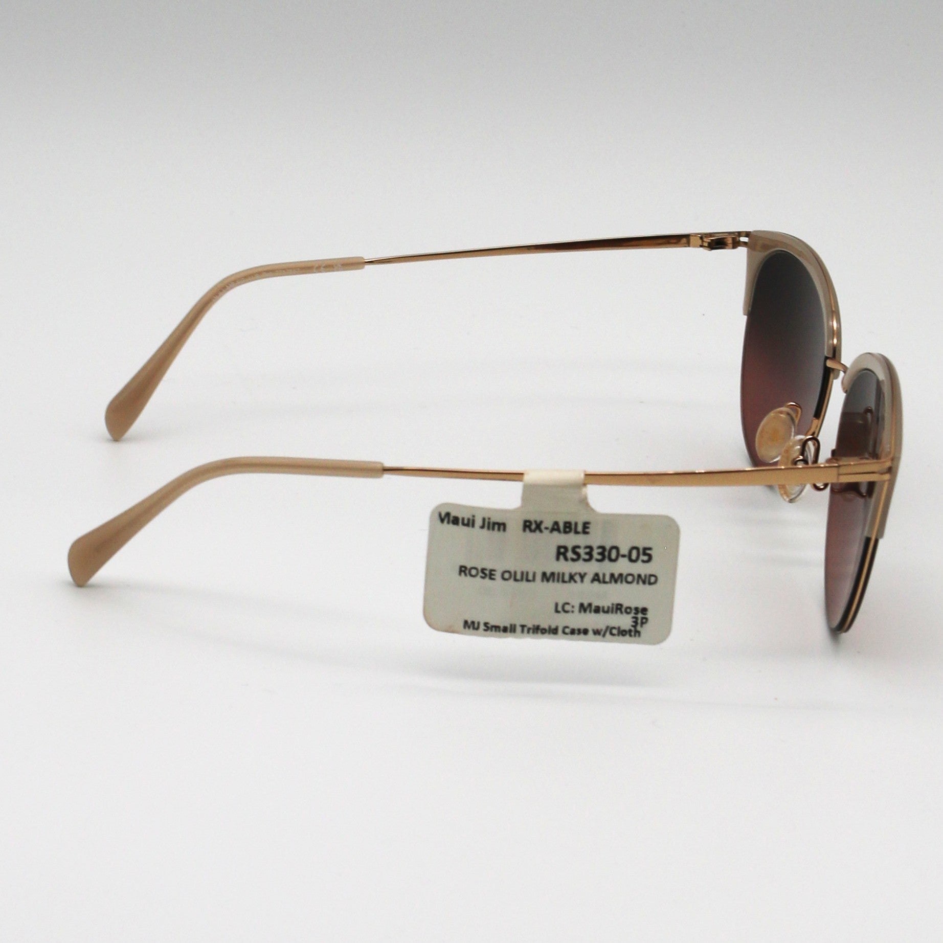 Maui Jim Sunglasses Olili Sunglasses Milky Almond Frame With Rose Lenses - Rs330-05 - BeachToBlvd