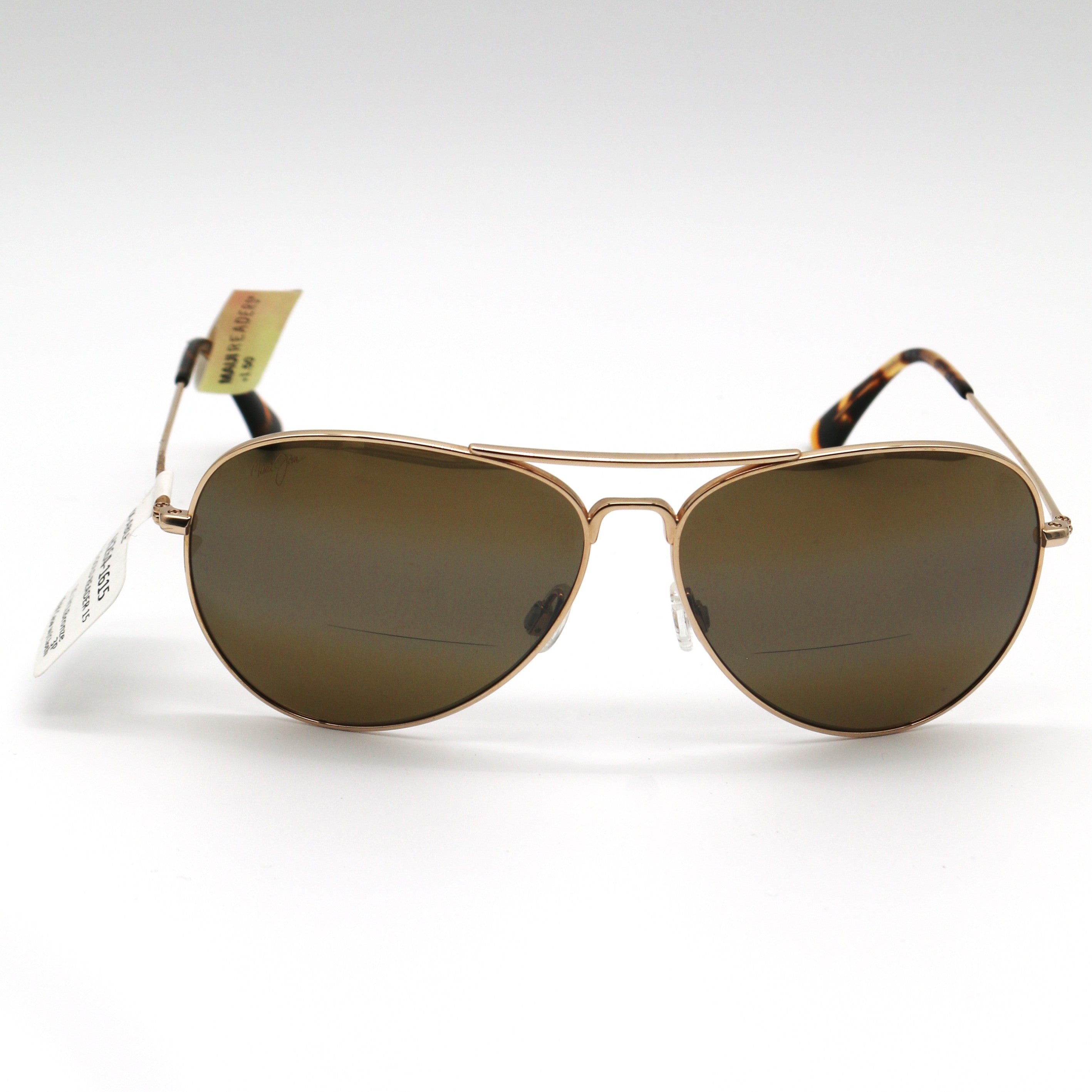 Maui Jim Sunglasses Mavericks Readers - Gold Frame with Bronze HCL Lens - 1.5x - BeachToBlvd