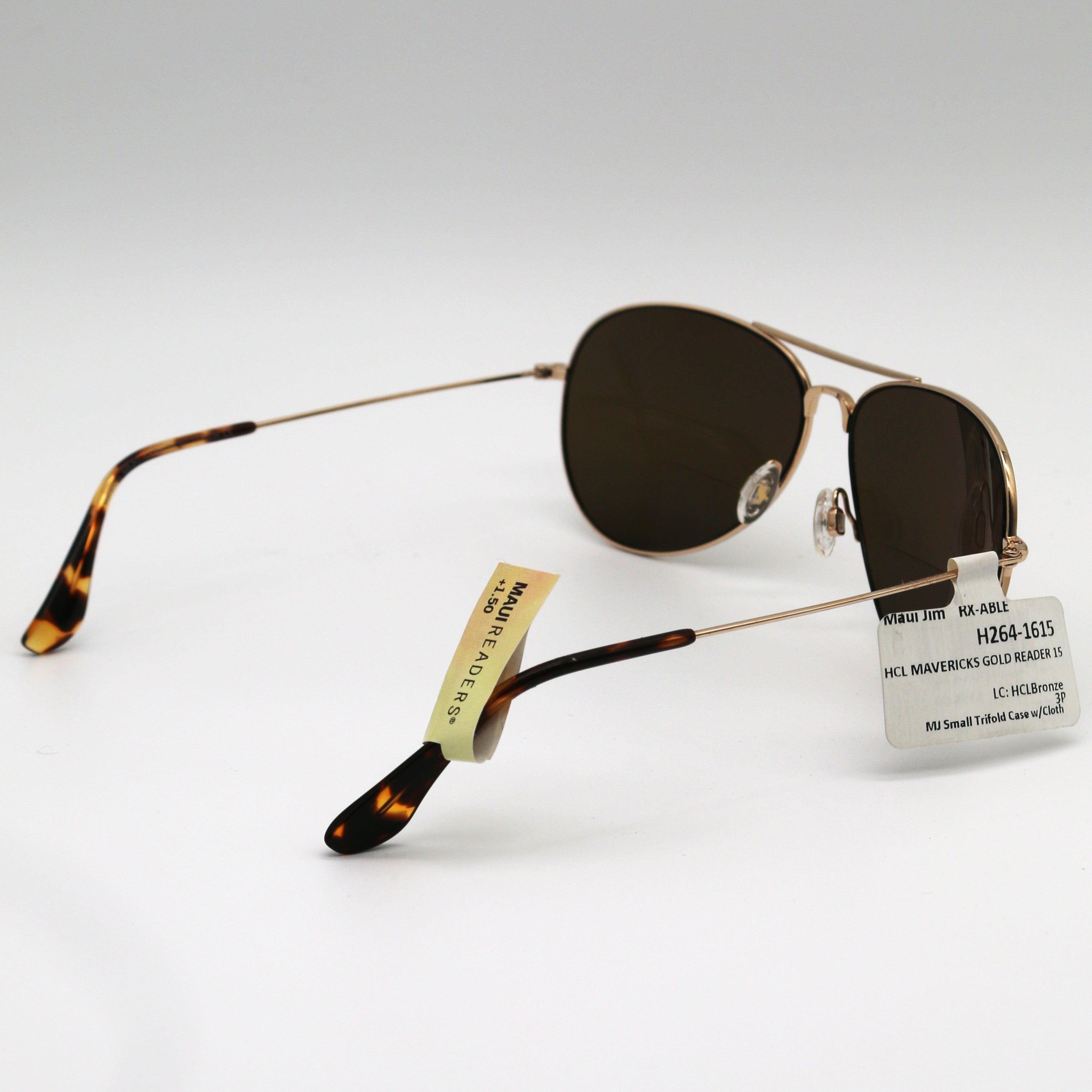 Maui Jim Sunglasses Mavericks Readers - Gold Frame with Bronze HCL Lens - 1.5x - BeachToBlvd