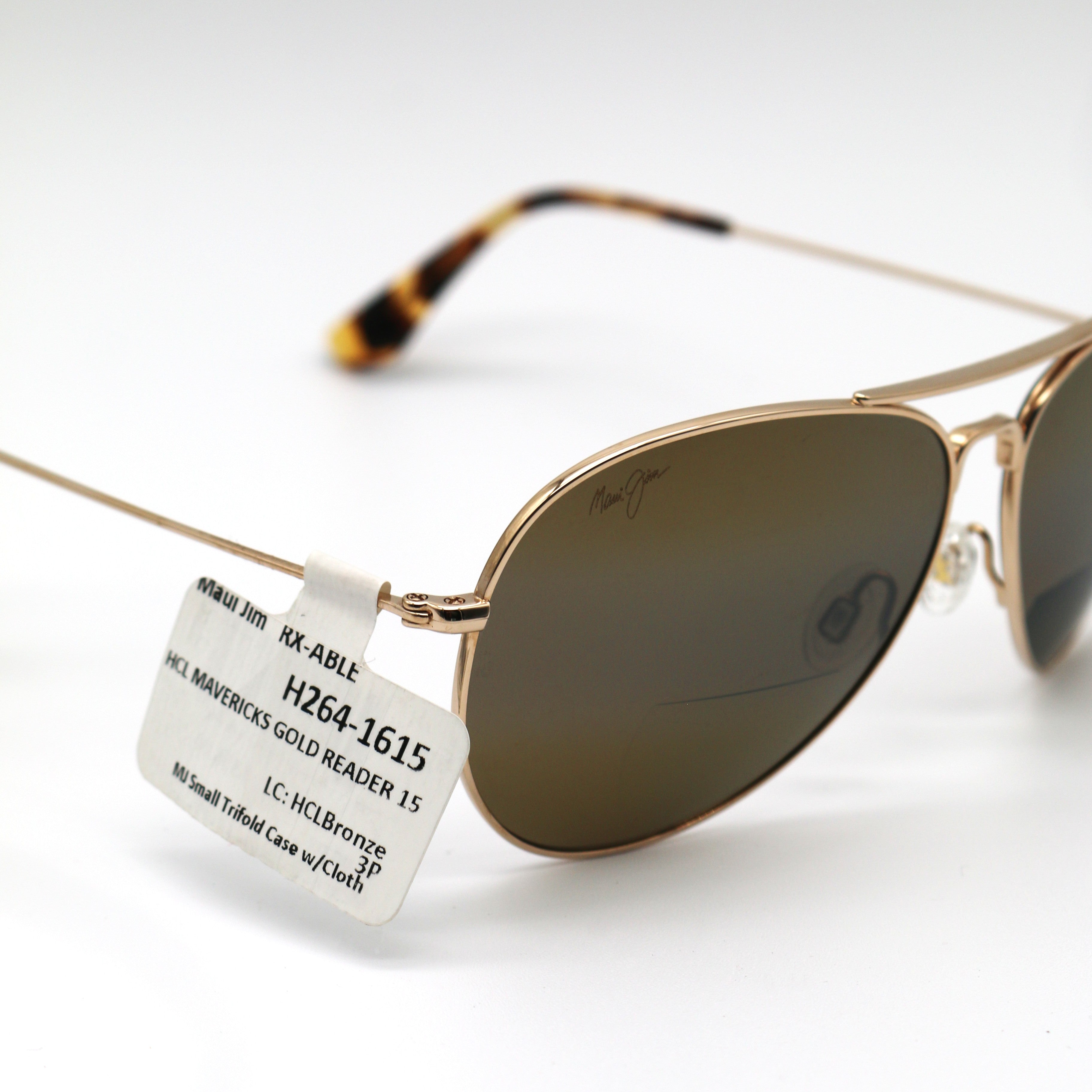 Maui Jim Sunglasses Mavericks Readers - Gold Frame with Bronze HCL Lens - 1.5x - BeachToBlvd