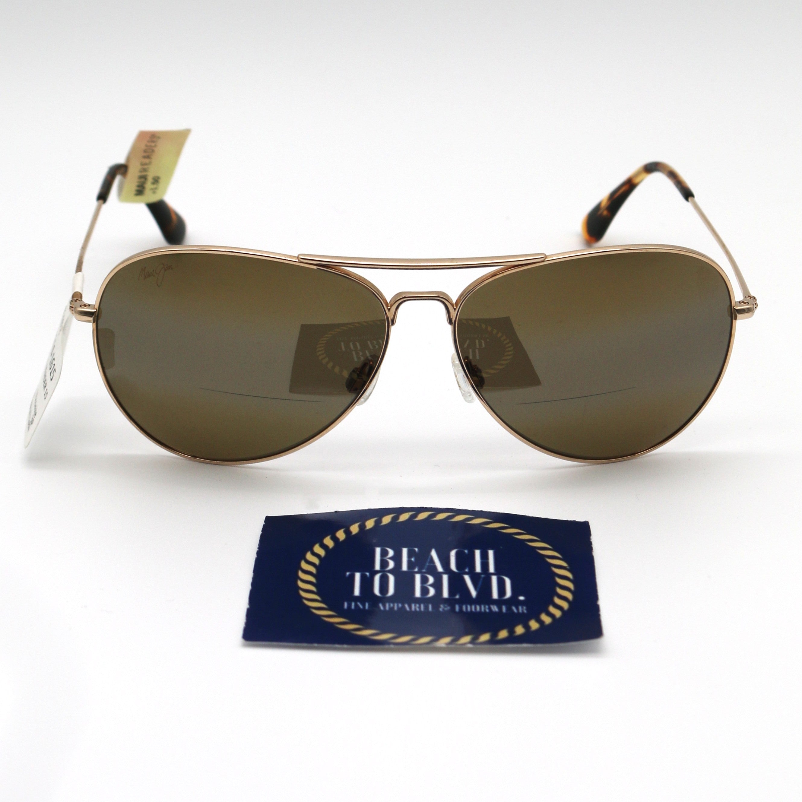 Maui Jim Sunglasses Mavericks Readers - Gold Frame with Bronze HCL Lens - 1.5x - BeachToBlvd