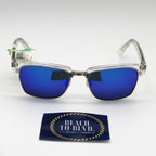 Maui Jim Sunglasses Kawika - Crystal Frame - Blue Reader Lens - 2.0 Magnification - BeachToBlvd