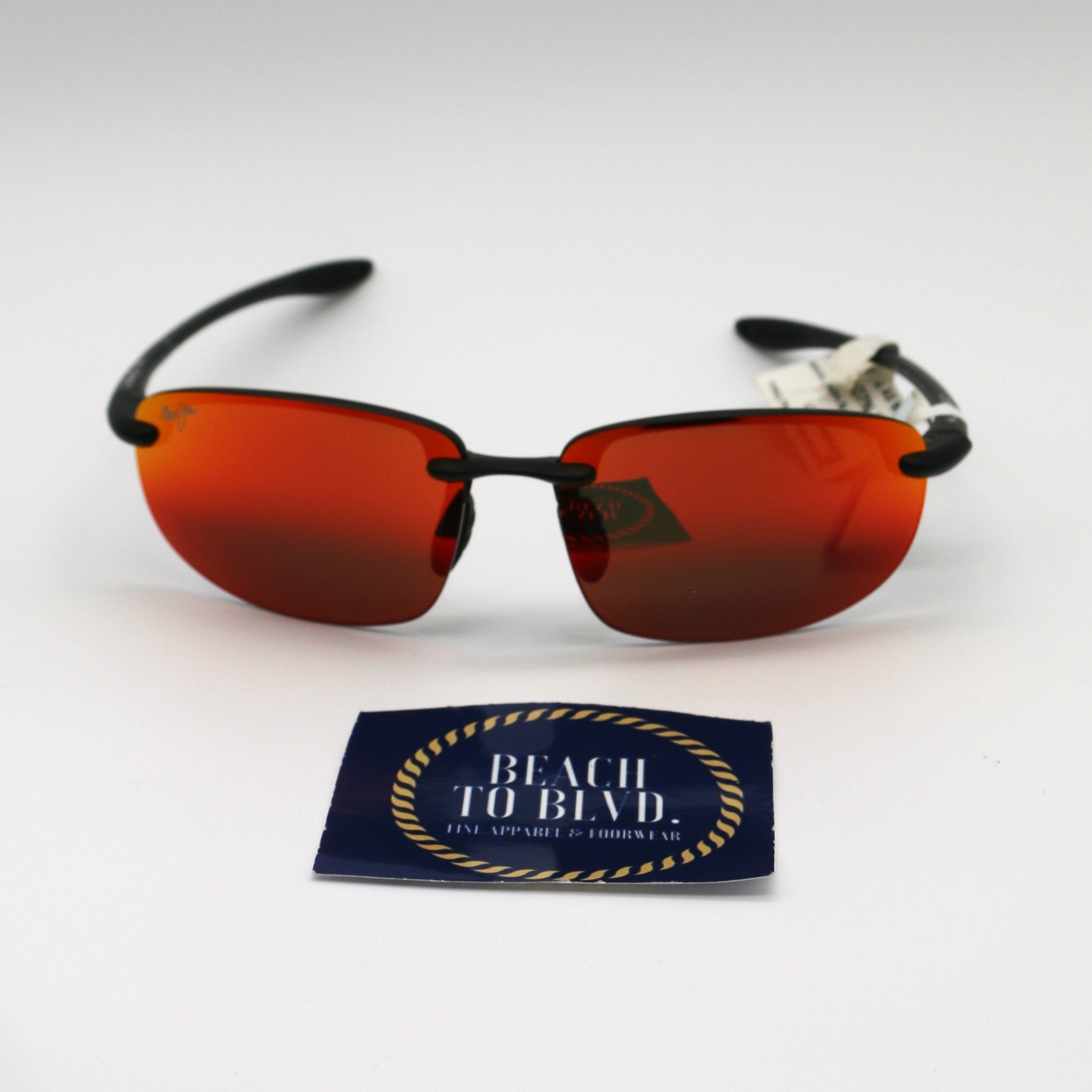 Maui Jim Hookipa Sunglasses Matte Black Frame With Hawaii Lava Lens - Rm407N-2M Ho'Okipa - BeachToBlvd