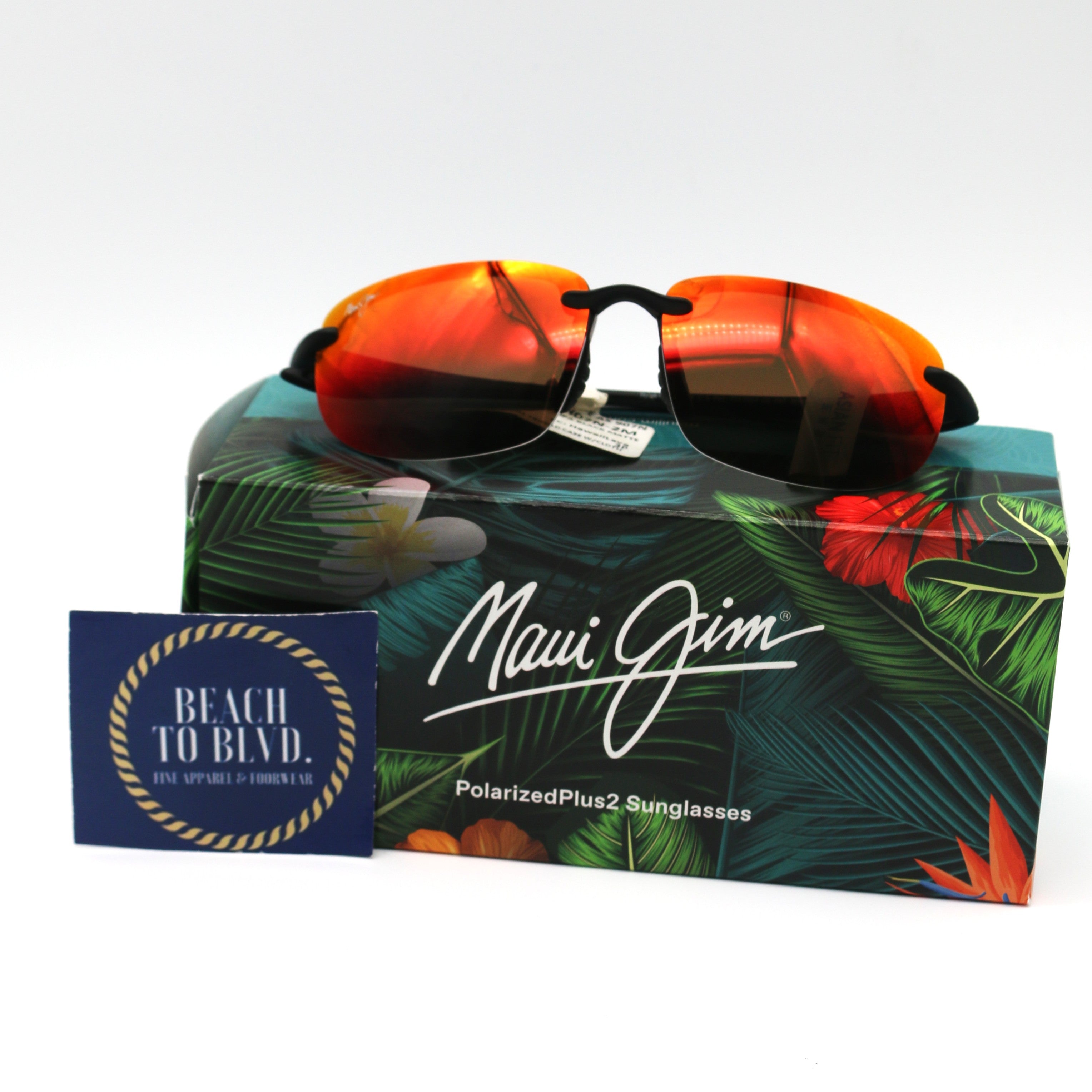 Maui Jim Hookipa Sunglasses Matte Black Frame With Hawaii Lava Lens - Rm407N-2M Ho'Okipa - BeachToBlvd
