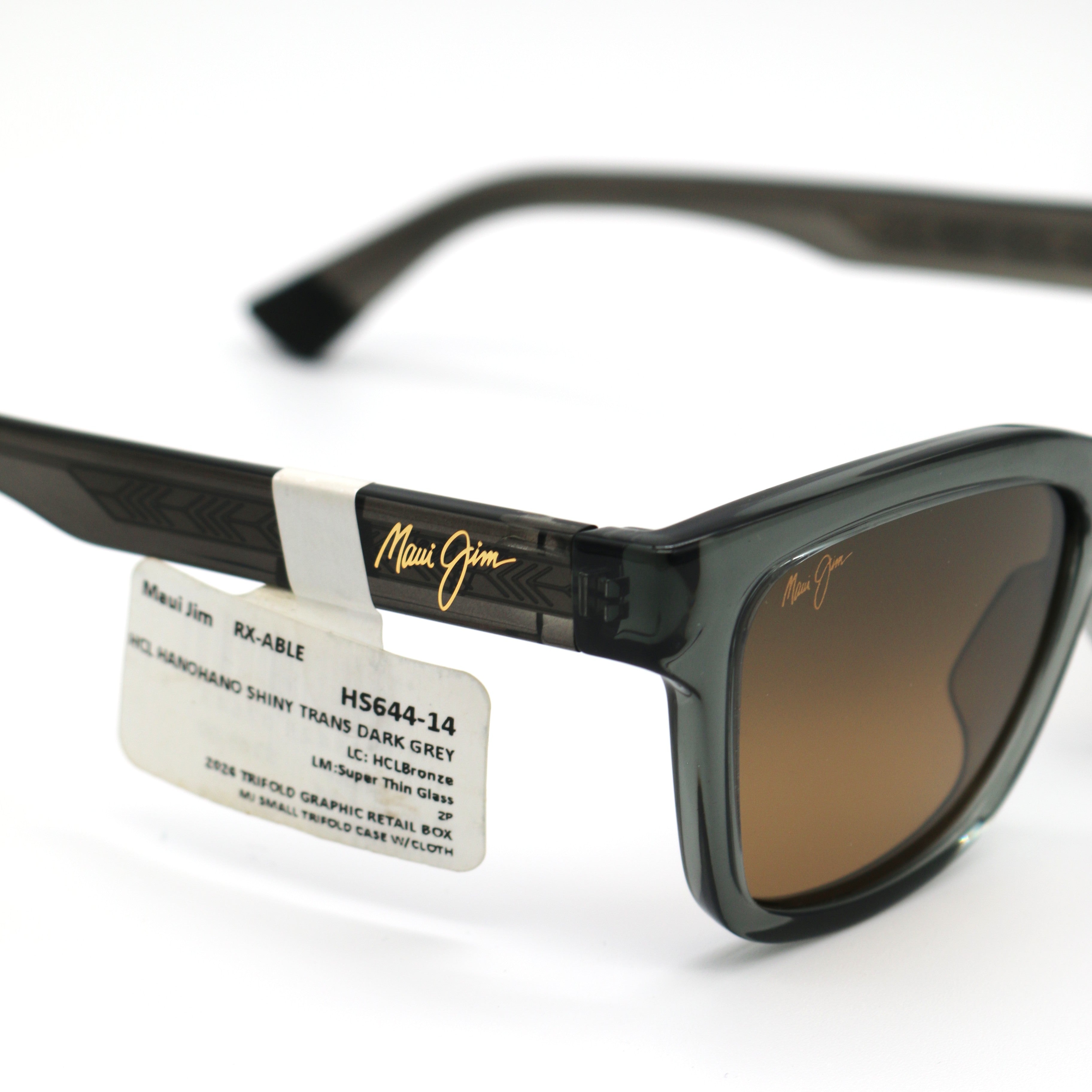 Maui Jim Hanohano Polarized Sunglasses - Shiny Trans Dark Grey/HCL Bronze
