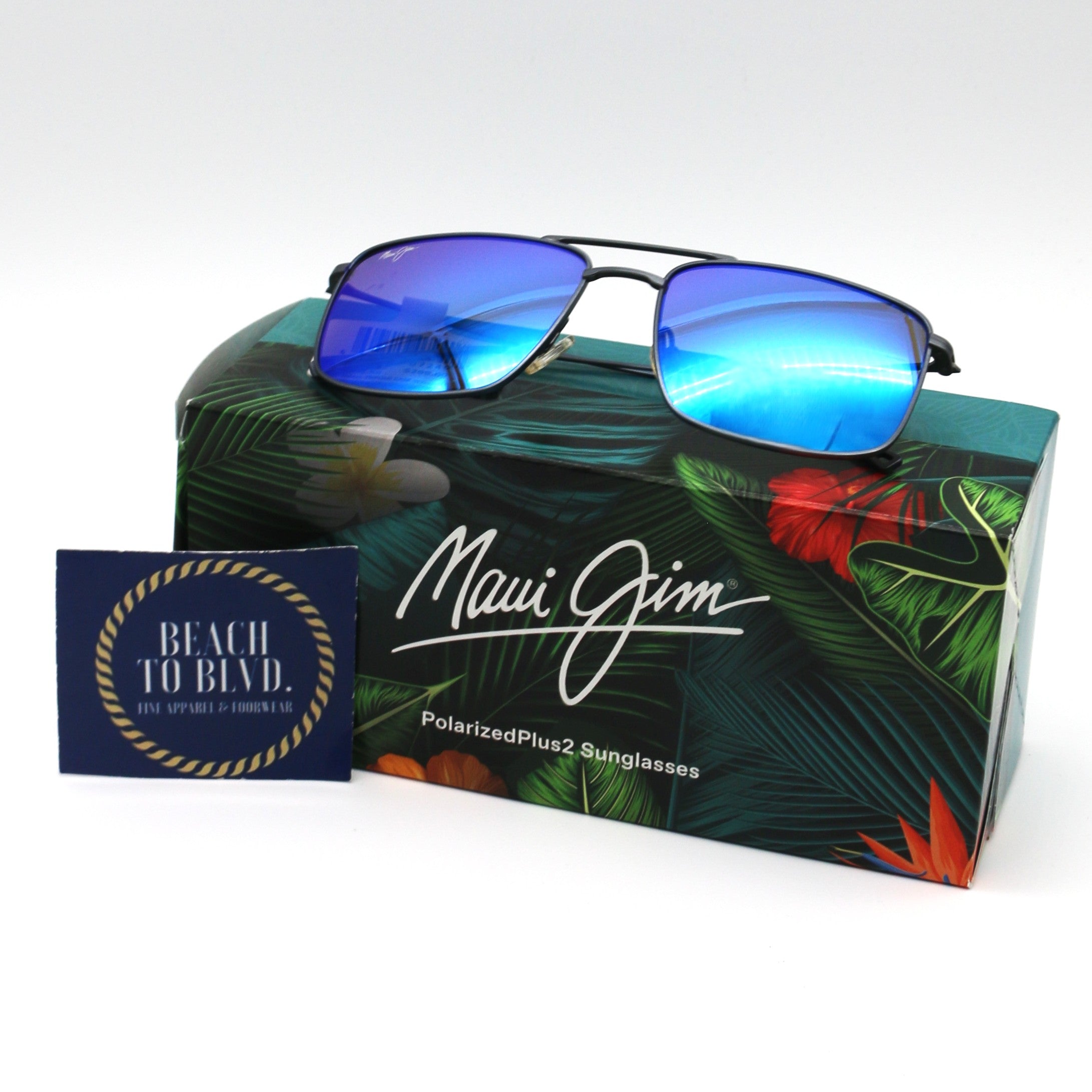 Maui Jim AEKO Men's Polarized Sunglasses-Grey Titanium/Blue Hawaii