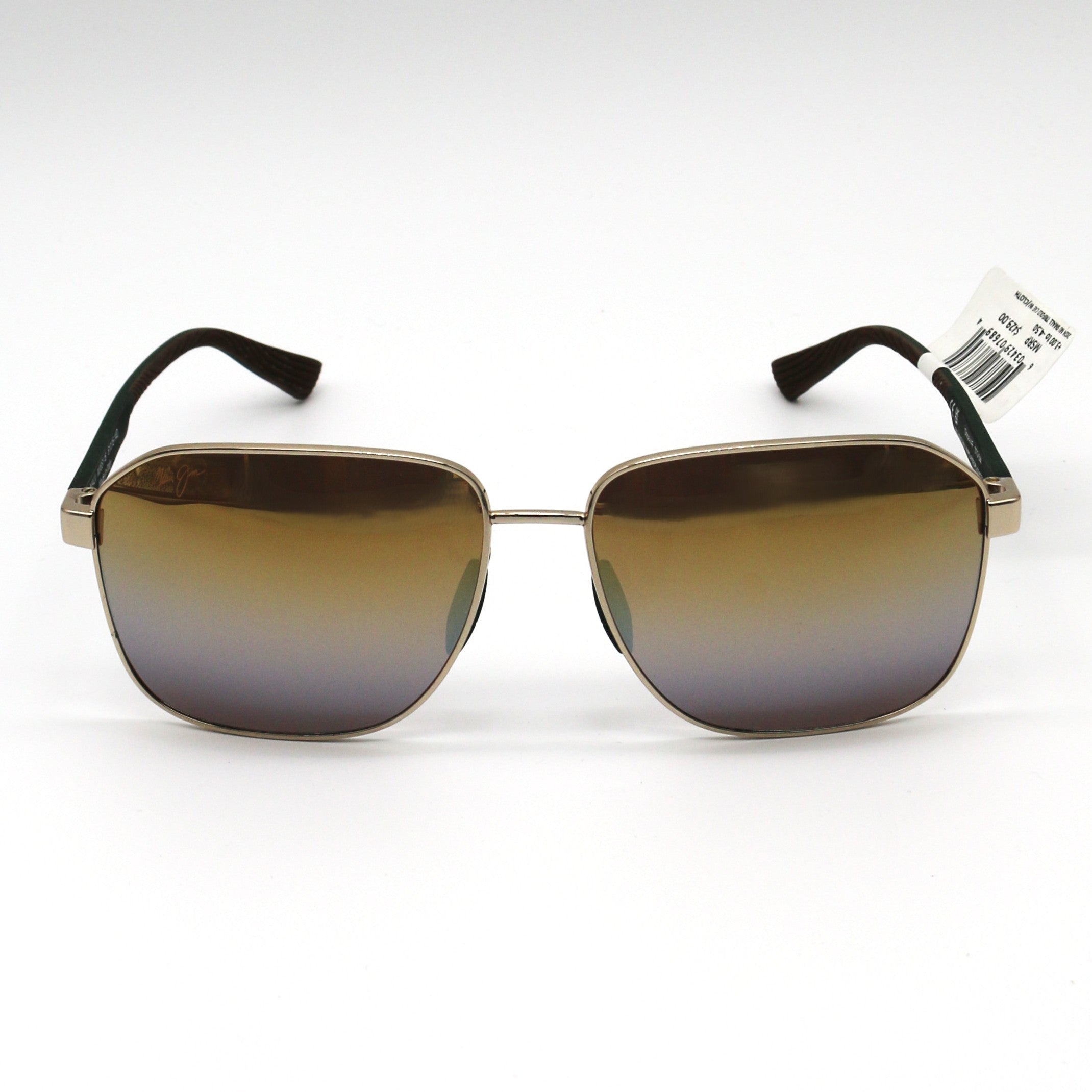 Maui Jim 'Onipa'a AF Polarized Sunglasses - Shiny Gold/ Dual Mirror Gold to Silver