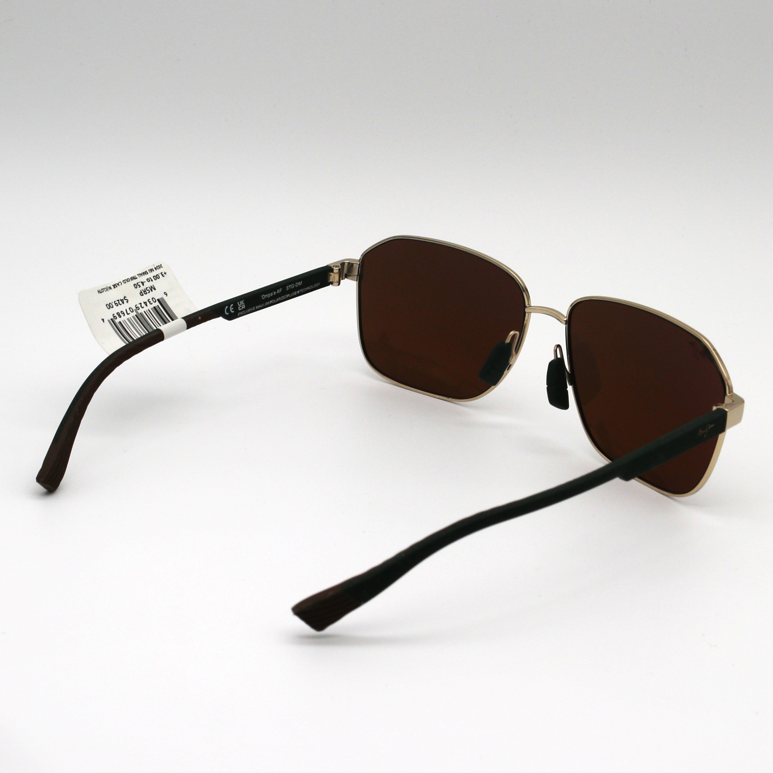 Maui Jim 'Onipa'a AF Polarized Sunglasses - Shiny Gold/ Dual Mirror Gold to Silver