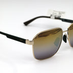 Maui Jim 'Onipa'a AF Polarized Sunglasses - Shiny Gold/ Dual Mirror Gold to Silver