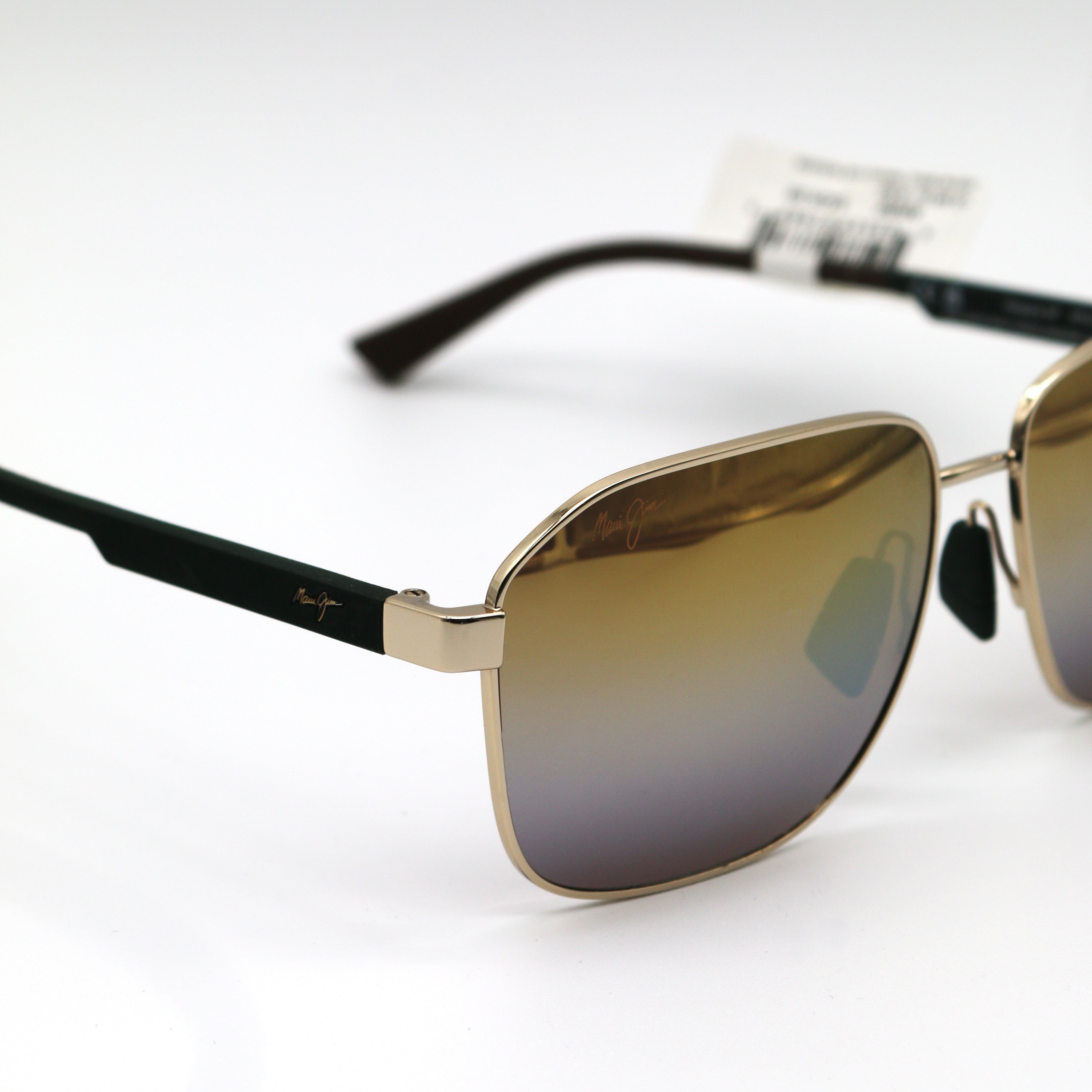 Maui Jim 'Onipa'a AF Polarized Sunglasses - Shiny Gold/ Dual Mirror Gold to Silver
