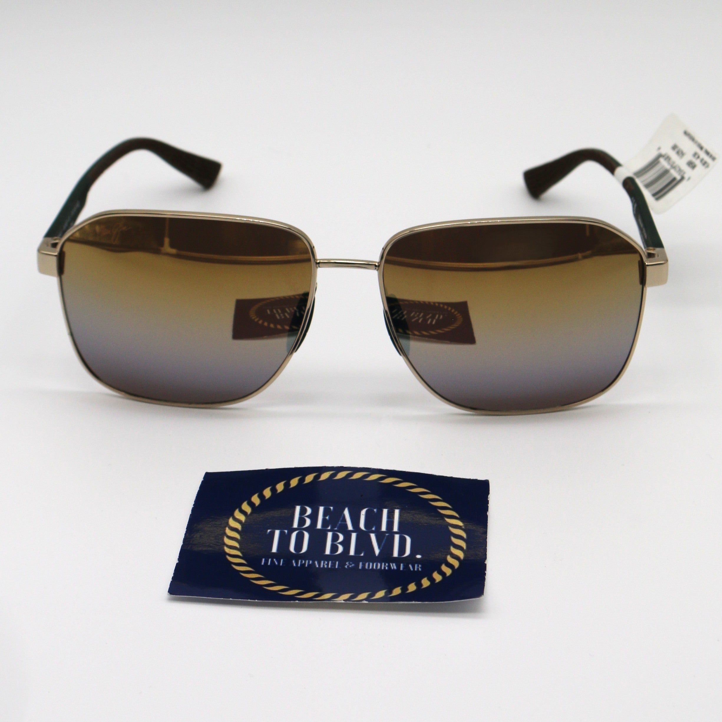 Maui Jim 'Onipa'a AF Polarized Sunglasses - Shiny Gold/ Dual Mirror Gold to Silver