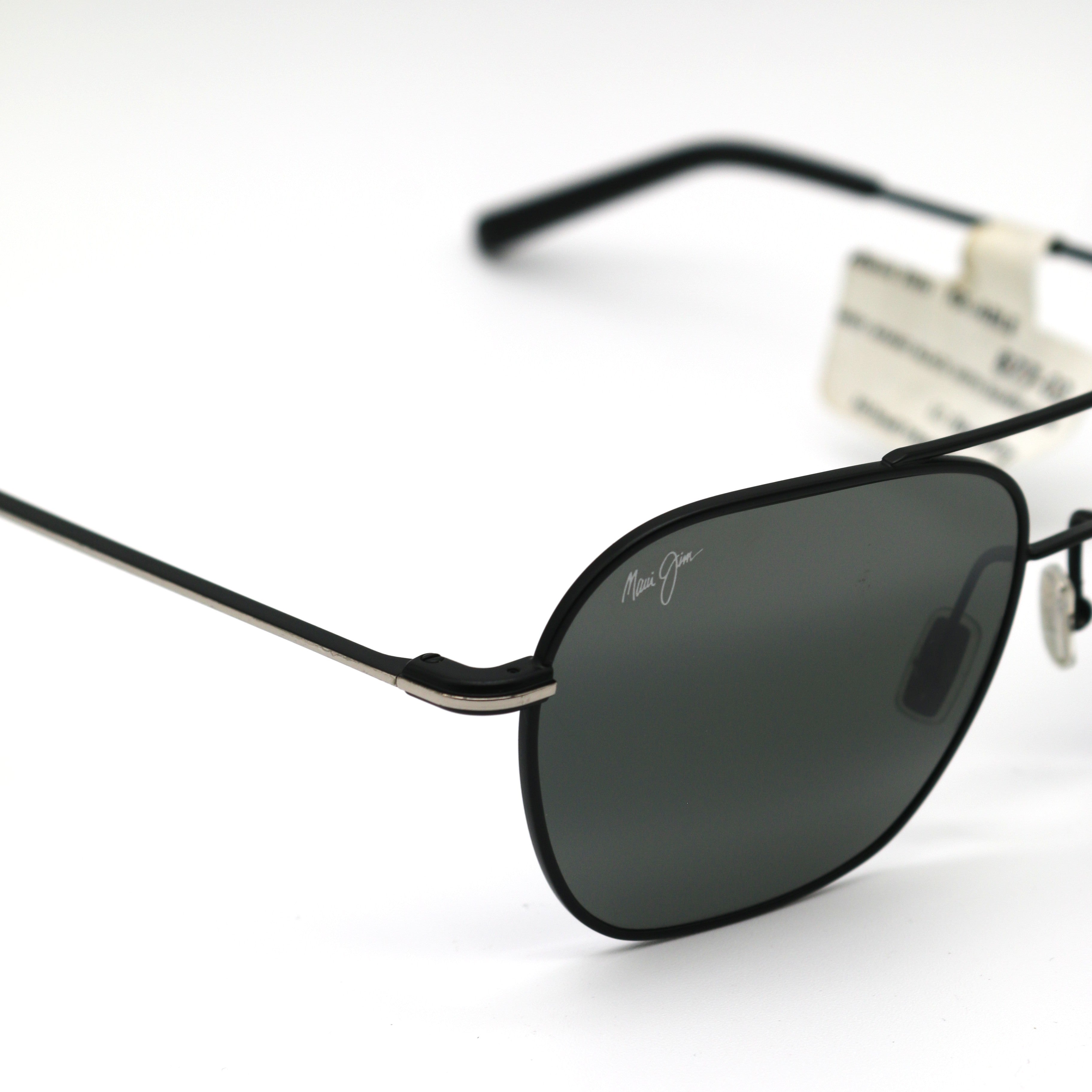 Maui Jim Mano Polarized Sunglasses - Black with Silver Stripe/Neutral Grey