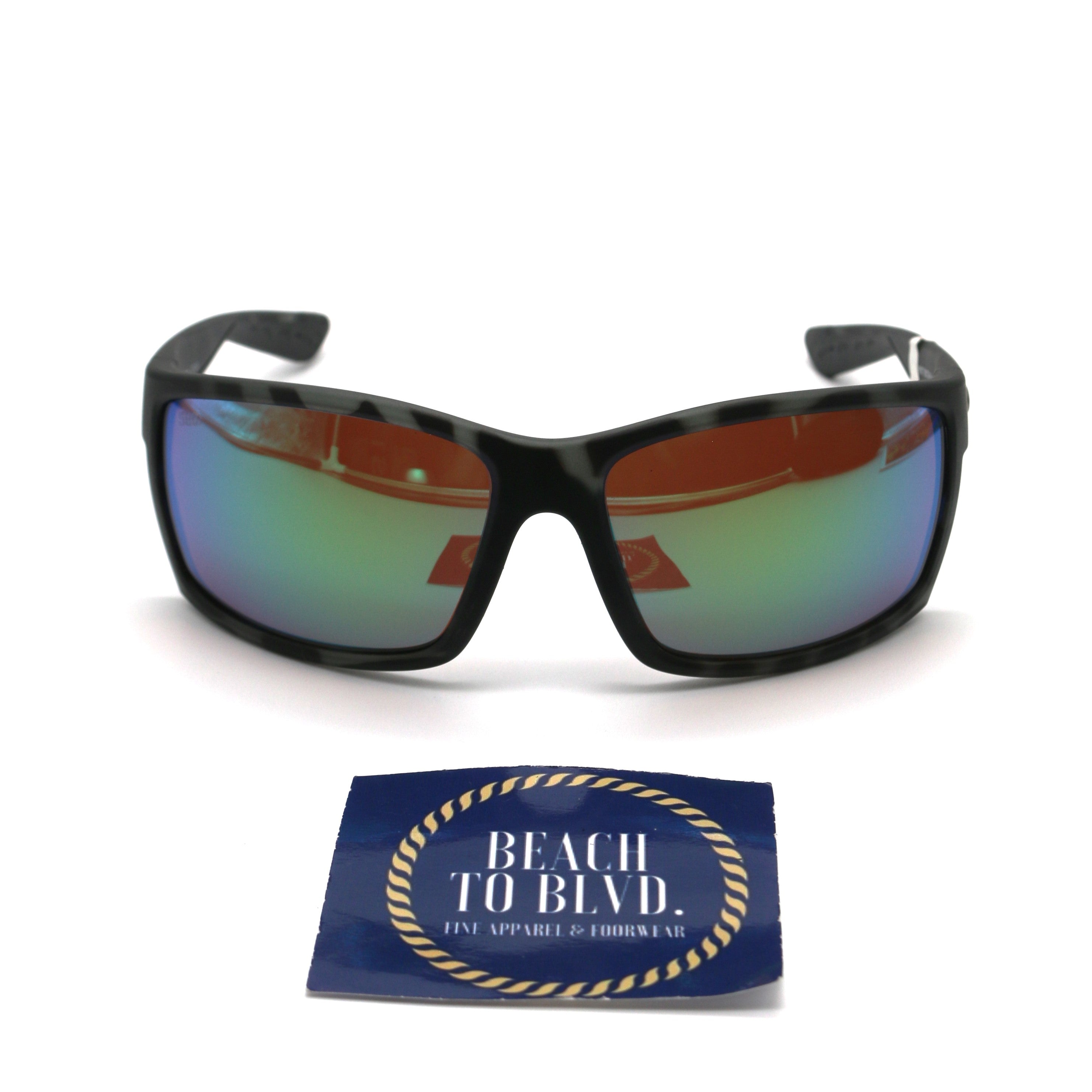 Costa Reefton Polarized Sunglasses - Tiger Shark Frame with Green 580G Glass Lens