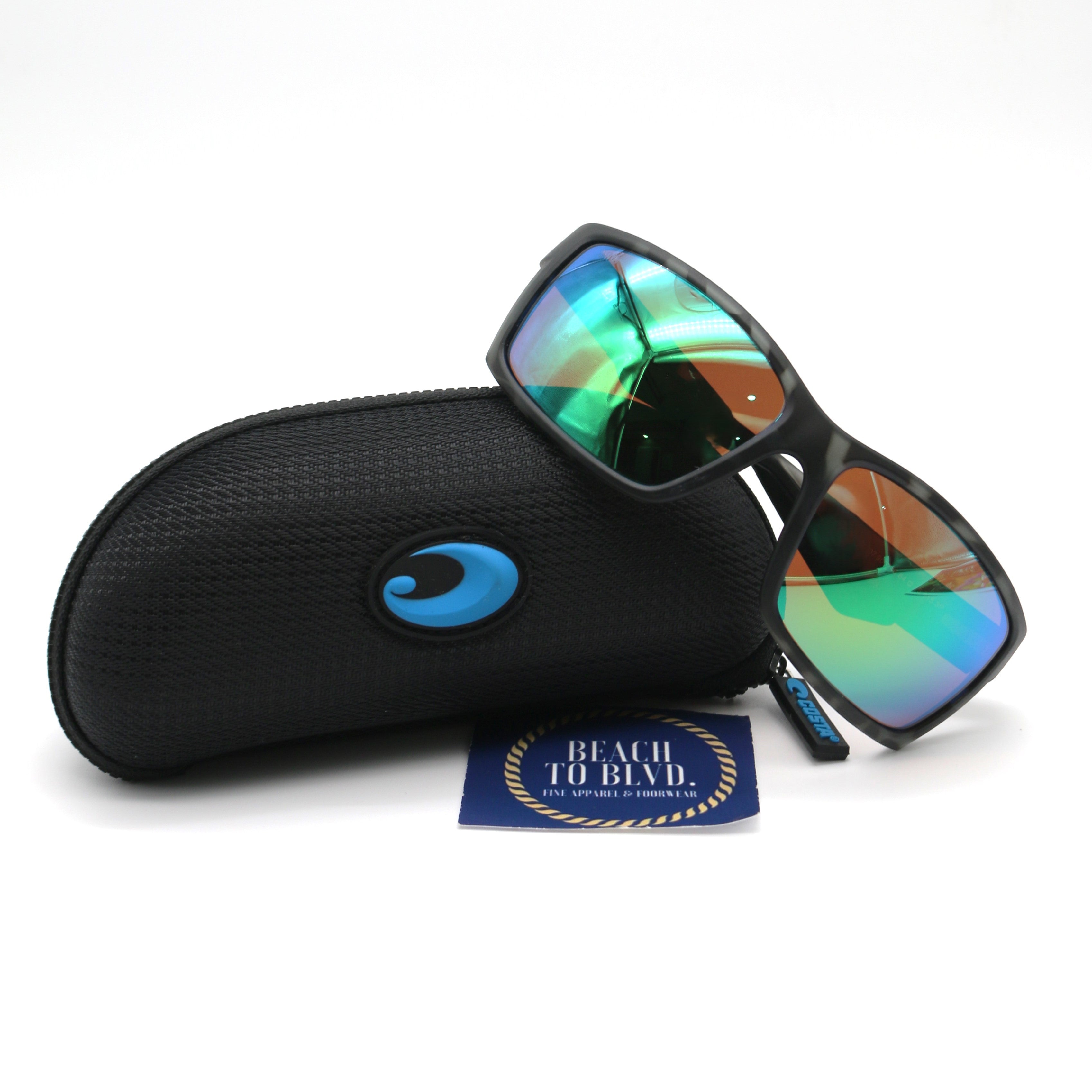 Costa Reefton Polarized Sunglasses - Tiger Shark Frame with Green 580G Glass Lens