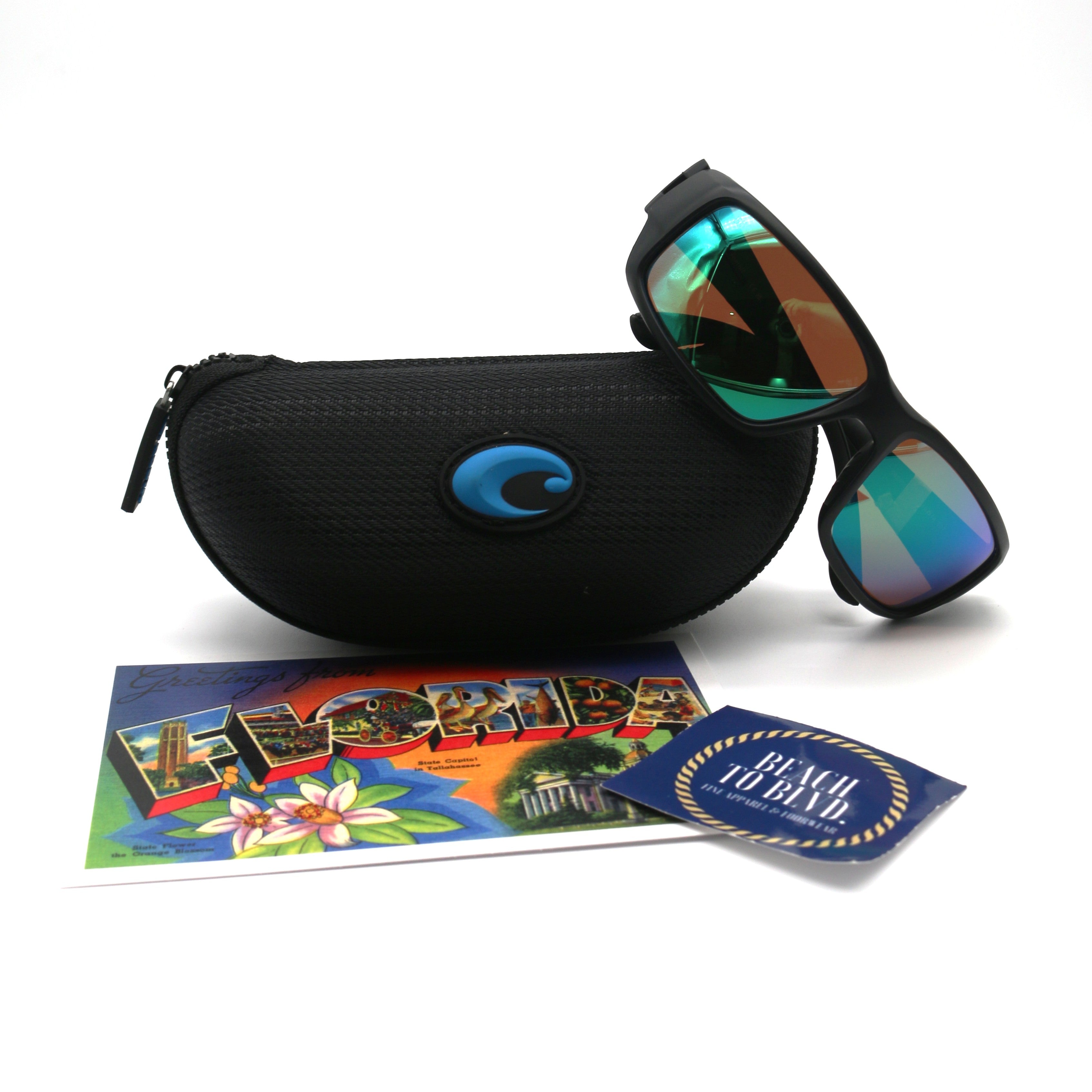 Costa Sunglasses Fantail Polarized - Blackout Frame W/Green Mirror Glass Lens