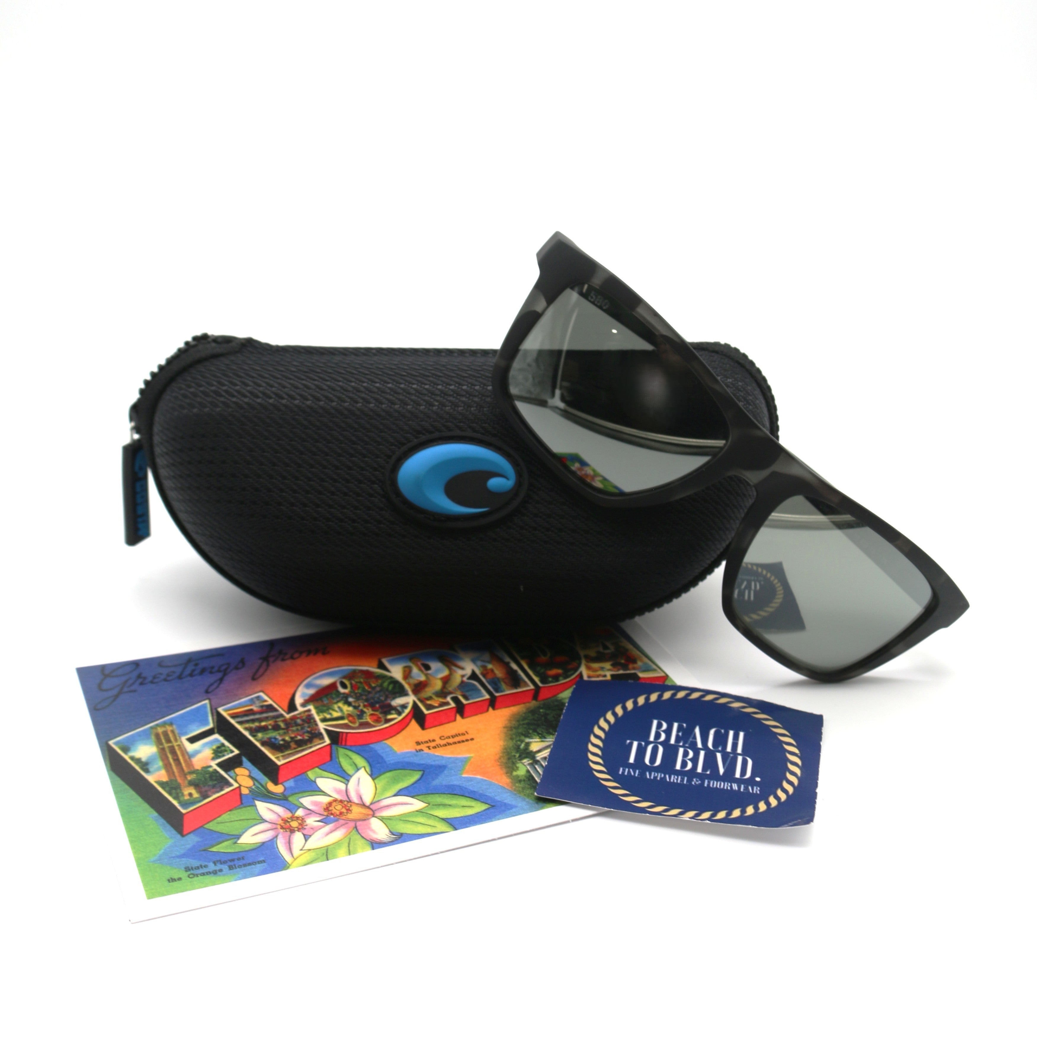 Costa Sunglasses Mainsail - Tiger Shark Frame W/Gray Silver Mirror Lens