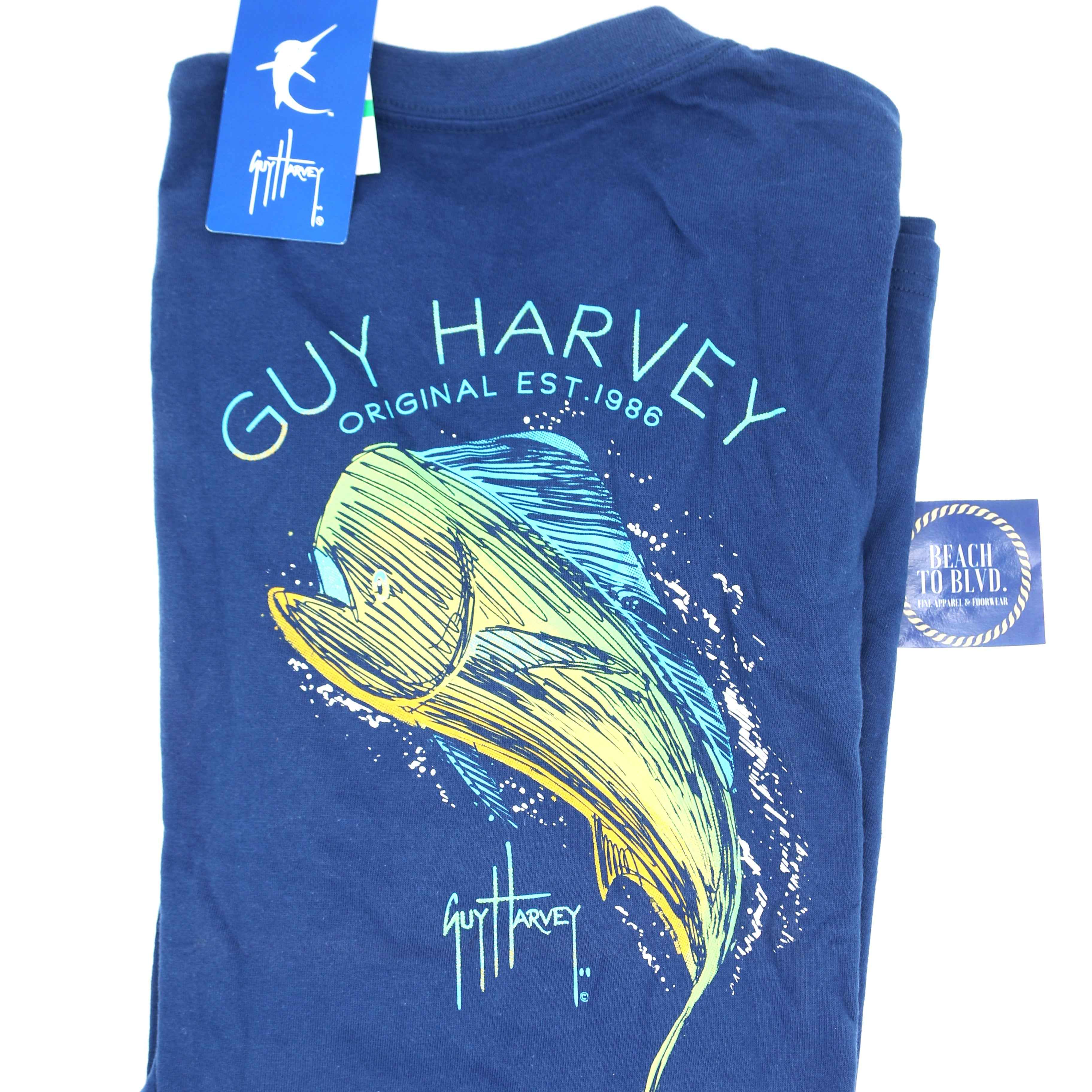 Guy Harvey Guy Harvey Scribble Mahi T-Shirt - Estate Blue