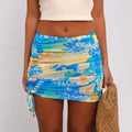 Kulani Kinis Isla Drawstring Mini Skirt - Limoncello Lagoon