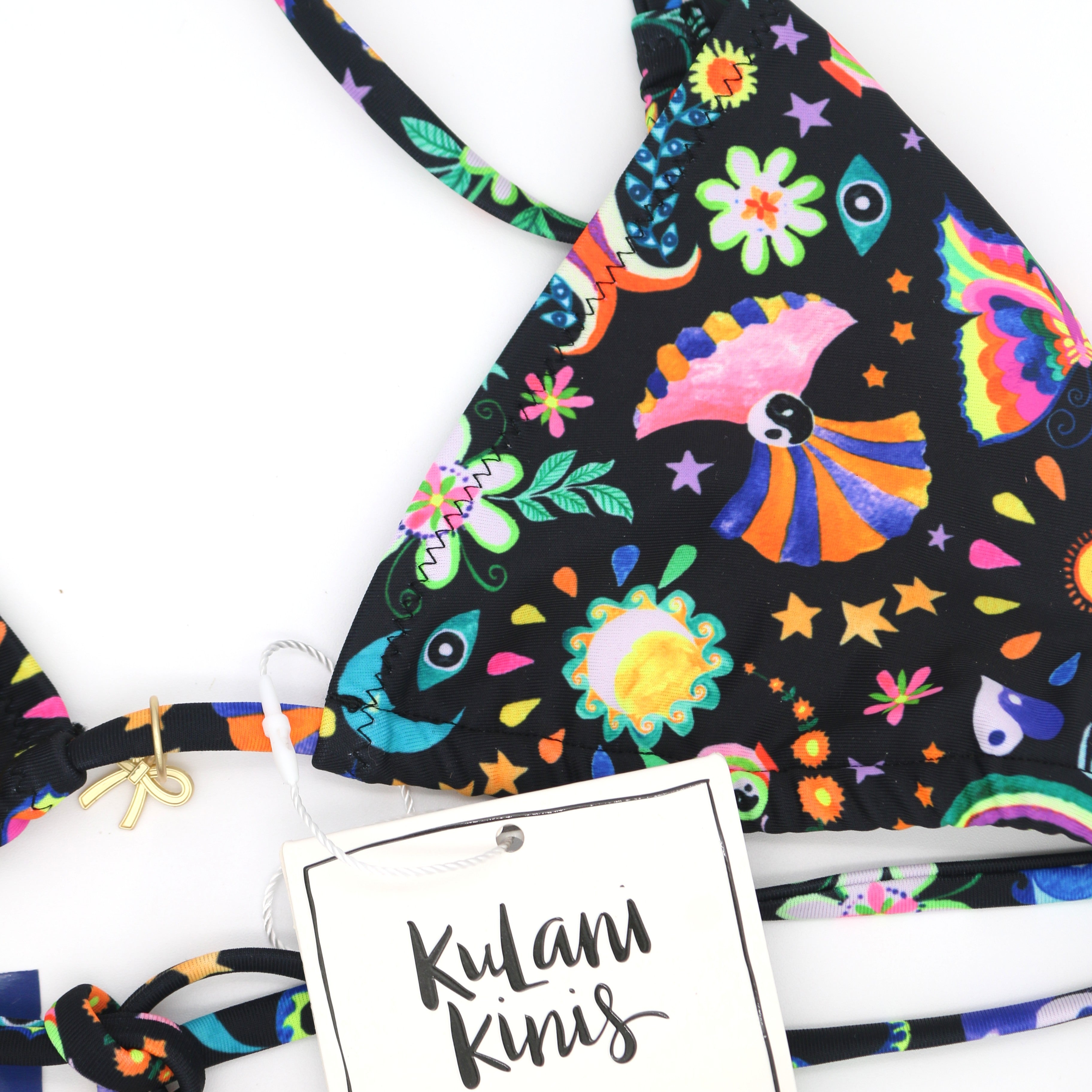 Kulani Kinis Halter Bralette Bikini Top - Midnight Drive - BeachToBlvd