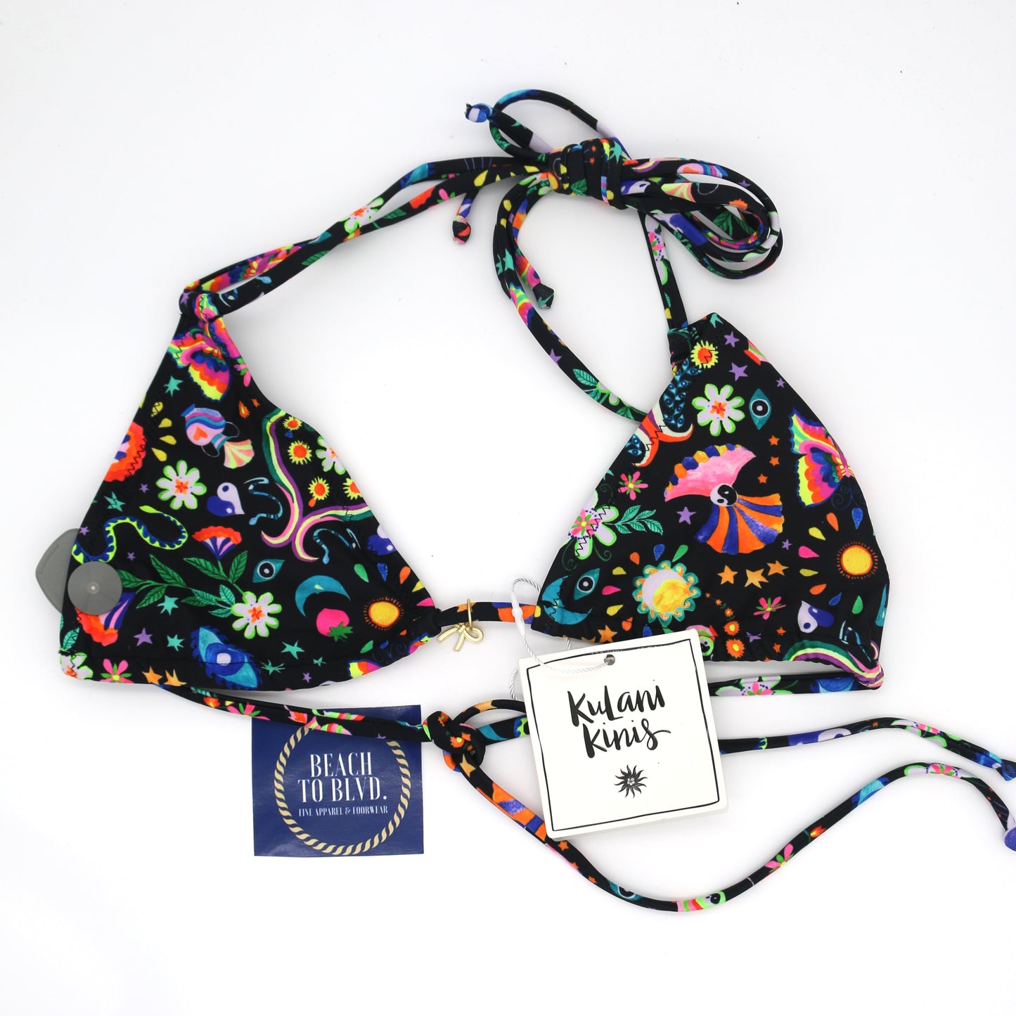 Kulani Kinis Halter Bralette Bikini Top - Midnight Drive