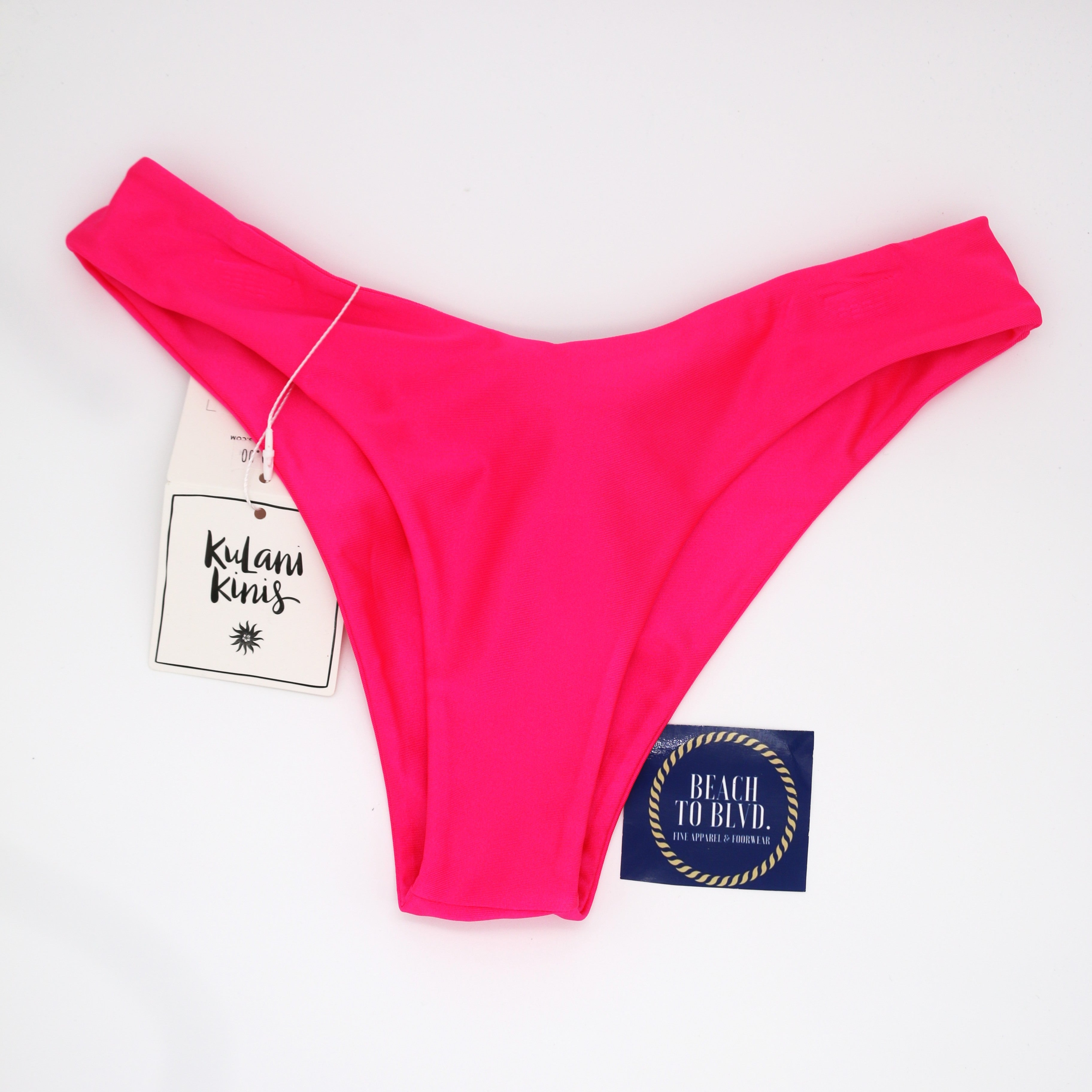 Kulani Kinis Cheeky V Bikini Bottom- Posh Pink - BeachToBlvd