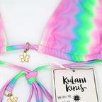 Kulani Kinis Classic Tie Halter Bikini Top- Candy Clouds - BeachToBlvd