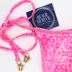 Kulani Kinis Micro Thong Tie Side Bikini Bottom- Rose Quartz
