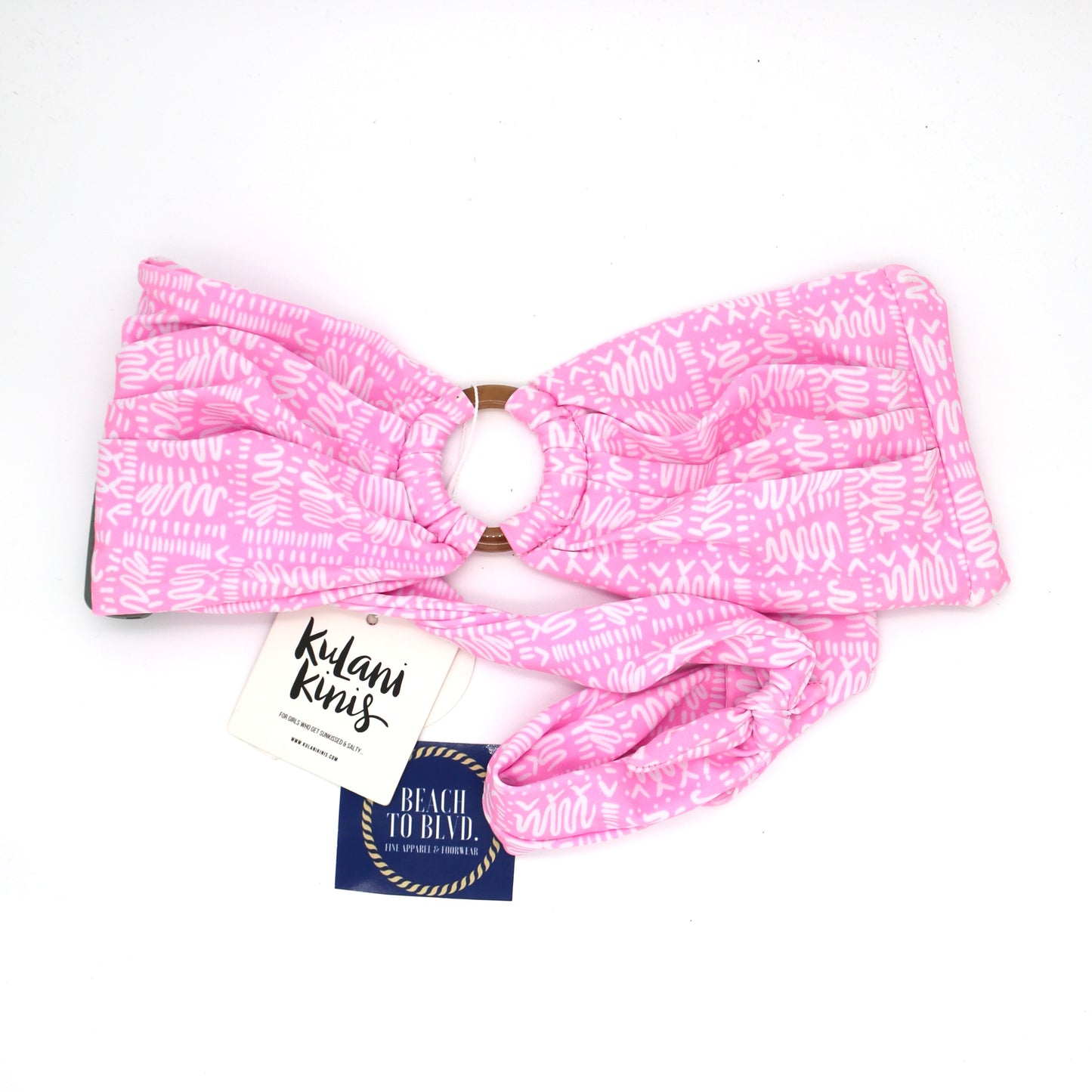 Kulani Kinis Strapless Bandeau Bikini Top - Strawberry Milkshake