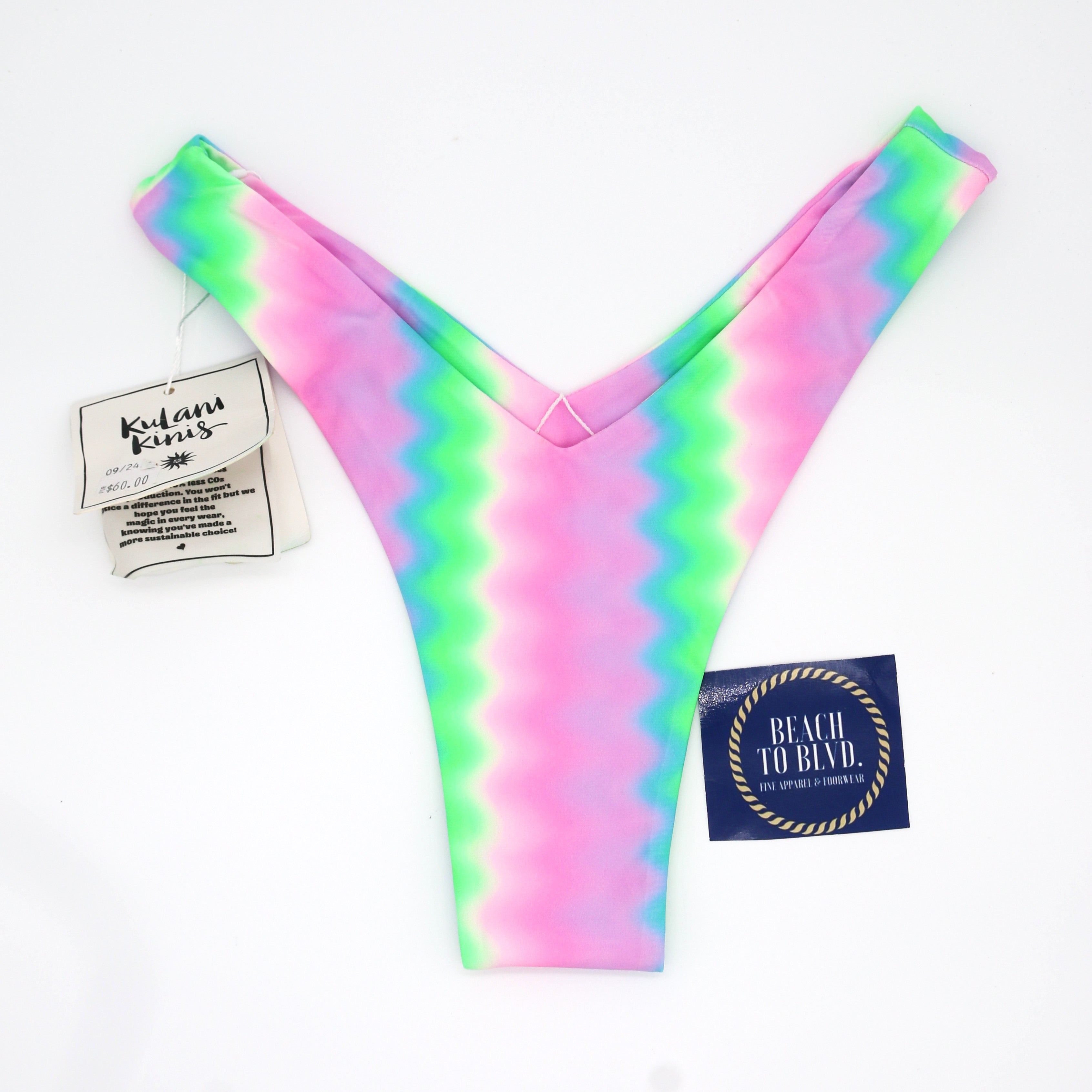 Kulani Kinis Chheky Y Thong Bikini Bottom - Candy Clouds - BeachToBlvd