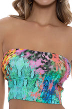 Luli Fama Miami Mystique Double Knotted Side Cut Out Crop Top
