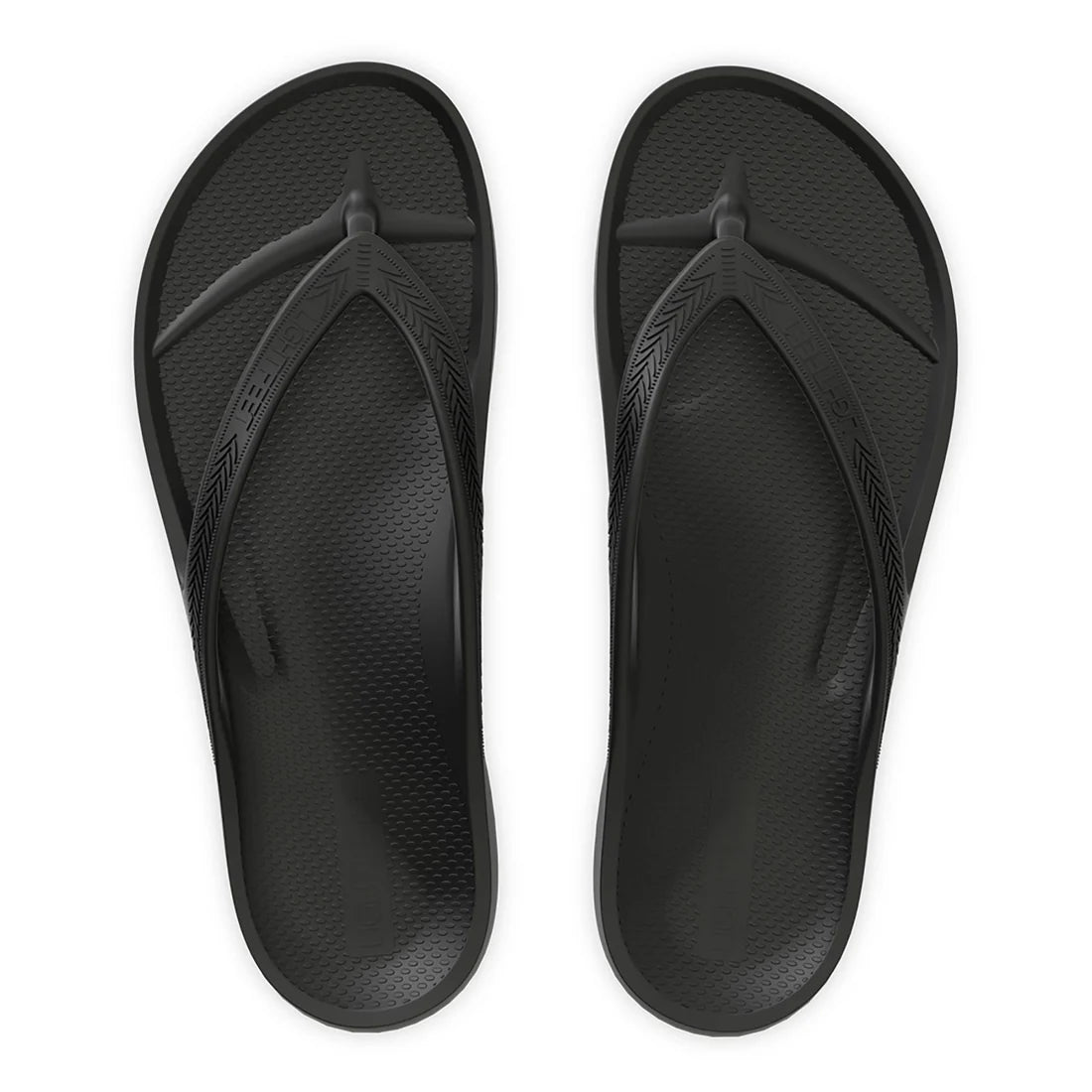 Lightfeet Black - Arch Support Flip Flops