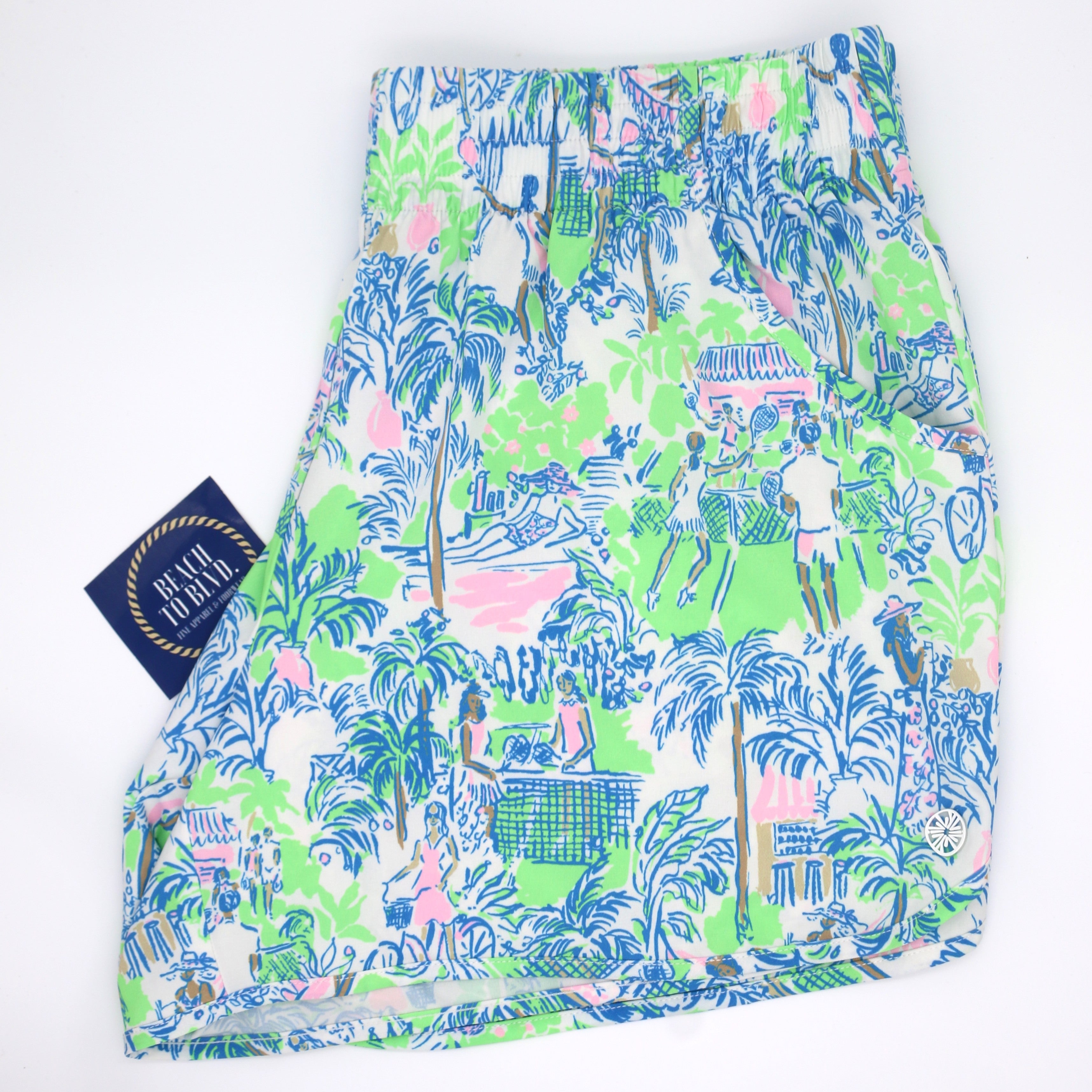 Lilly Pulitzer UPF 50+ Luxletic 4" Backcourt Short - Orb Green - BeachToBlvd