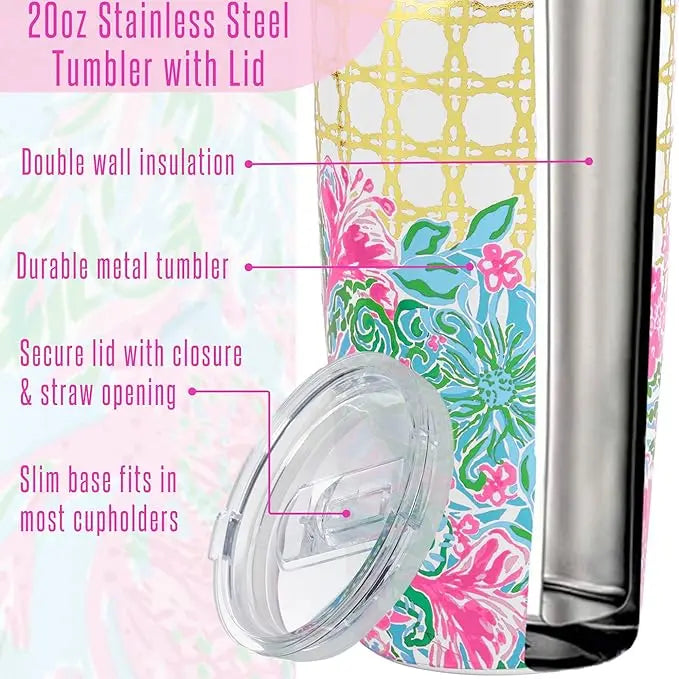 Lilly Pulitzer Stainless Steel Tumbler 20 oz, Leaf It Wild