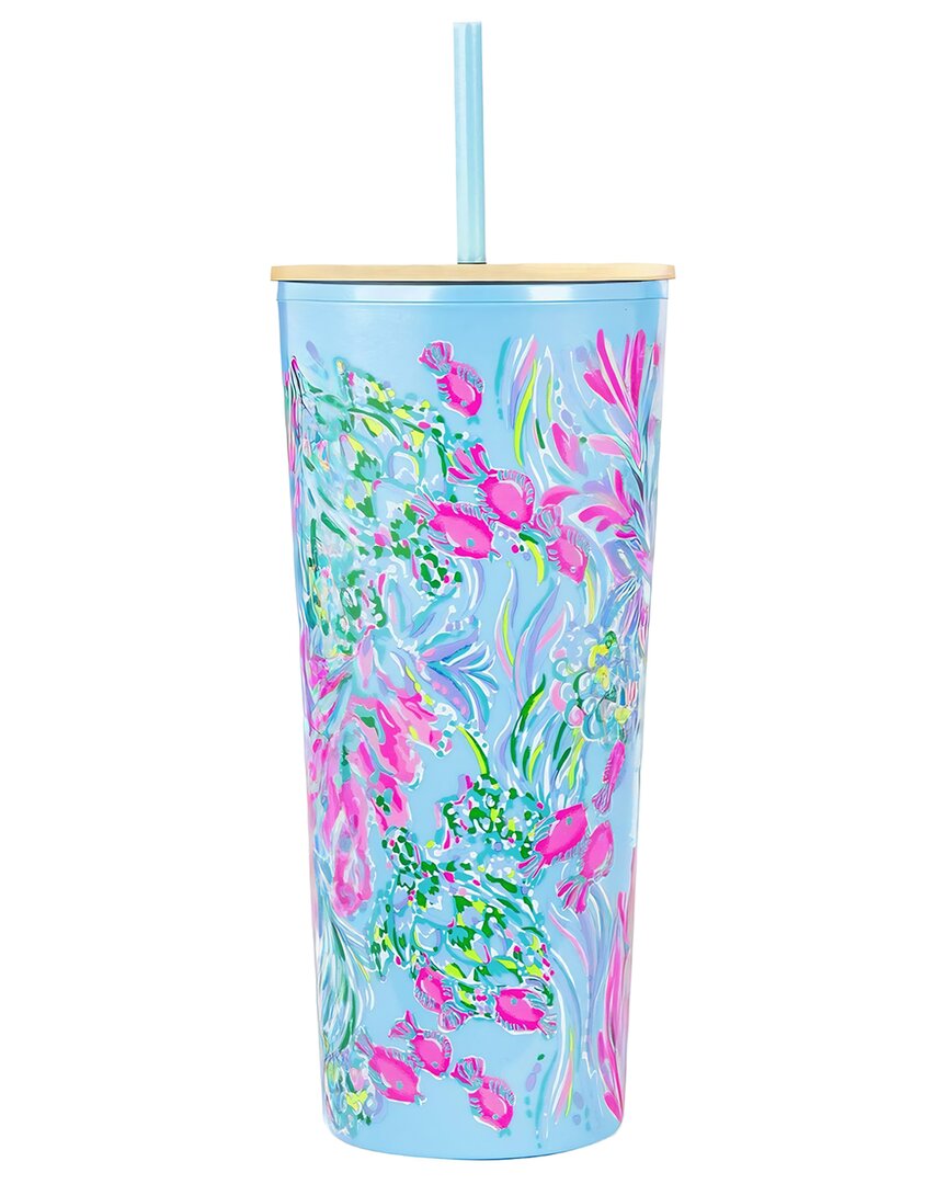 Lilly Pulitzer Tumbler with Straw 24 oz, Best Fishes - BeachToBlvd