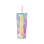 Lilly Pulitzer Tumbler with Straw 24 oz, Cay To My Heart - BeachToBlvd
