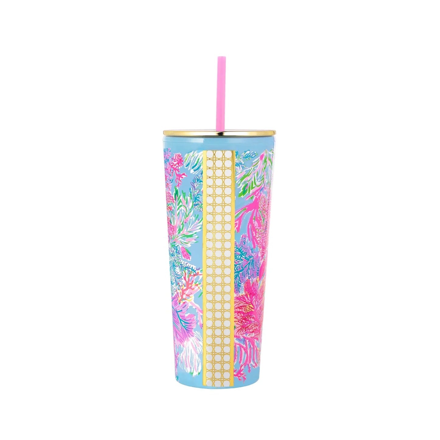 Lilly Pulitzer Tumbler with Straw 24 oz, Cay To My Heart