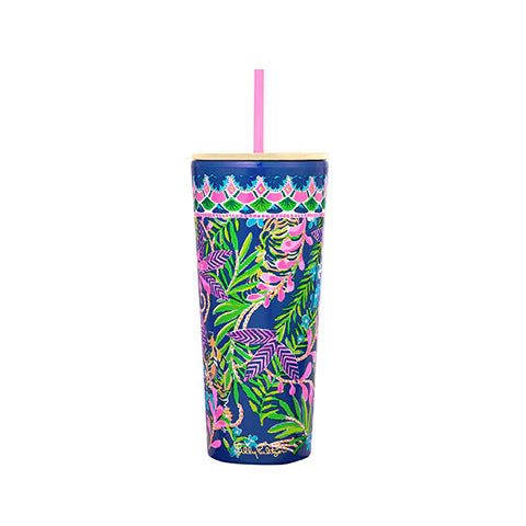 Lilly Pulitzer Tumbler with Straw 24 oz, How You Like Me Prowl