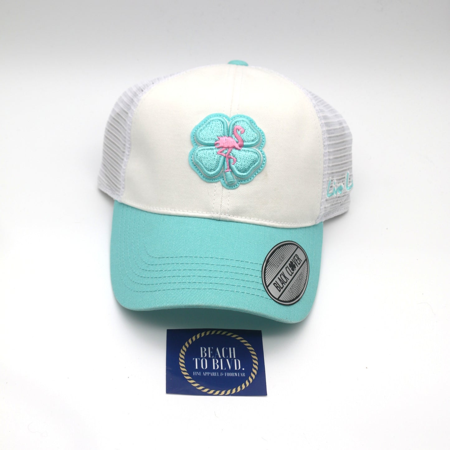 Black Clover Women's Pink Flamingo White and Teal Snapback Hat