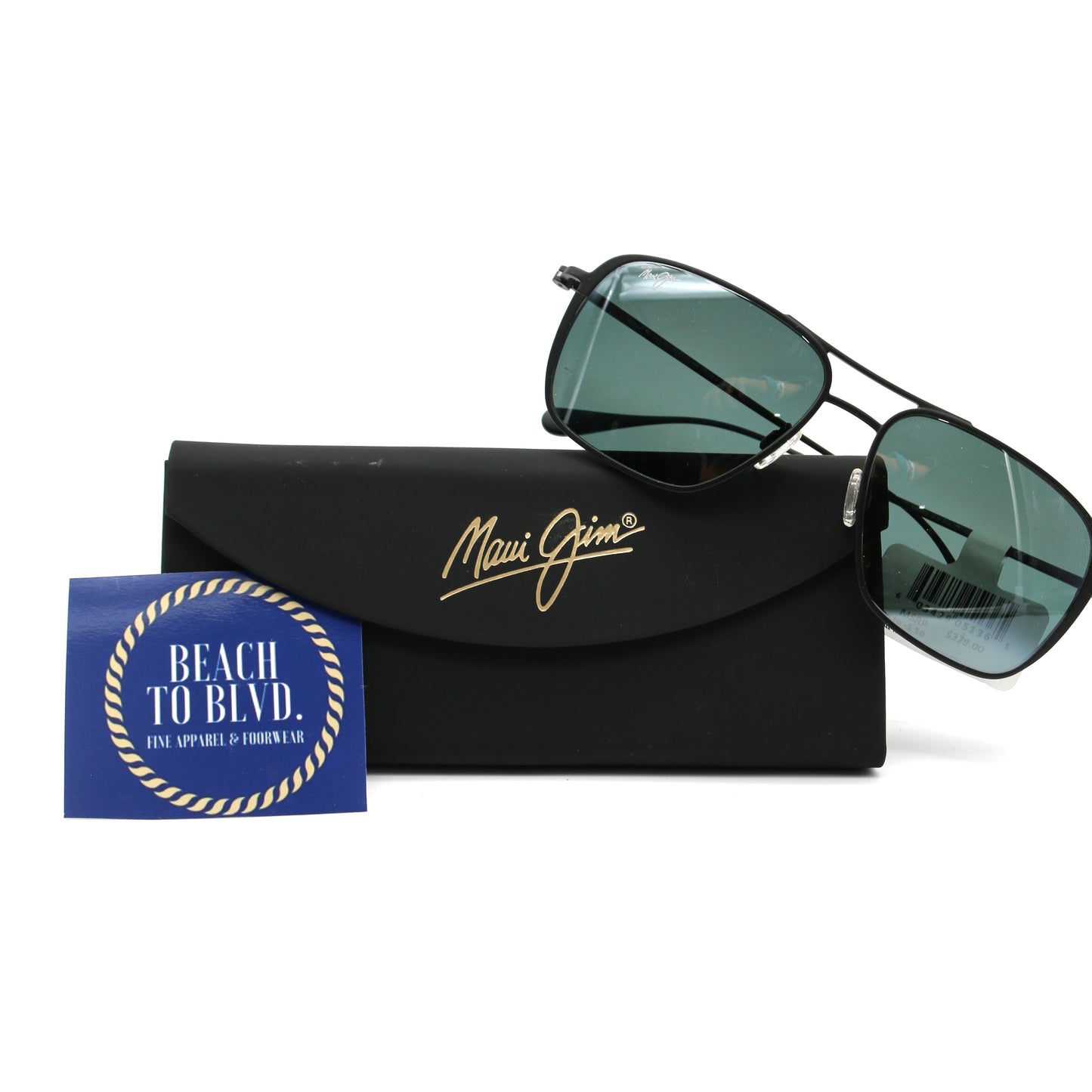 Maui Jim Sunglasses 541-2M Beaches - Black Matte Frame - Gray Lens