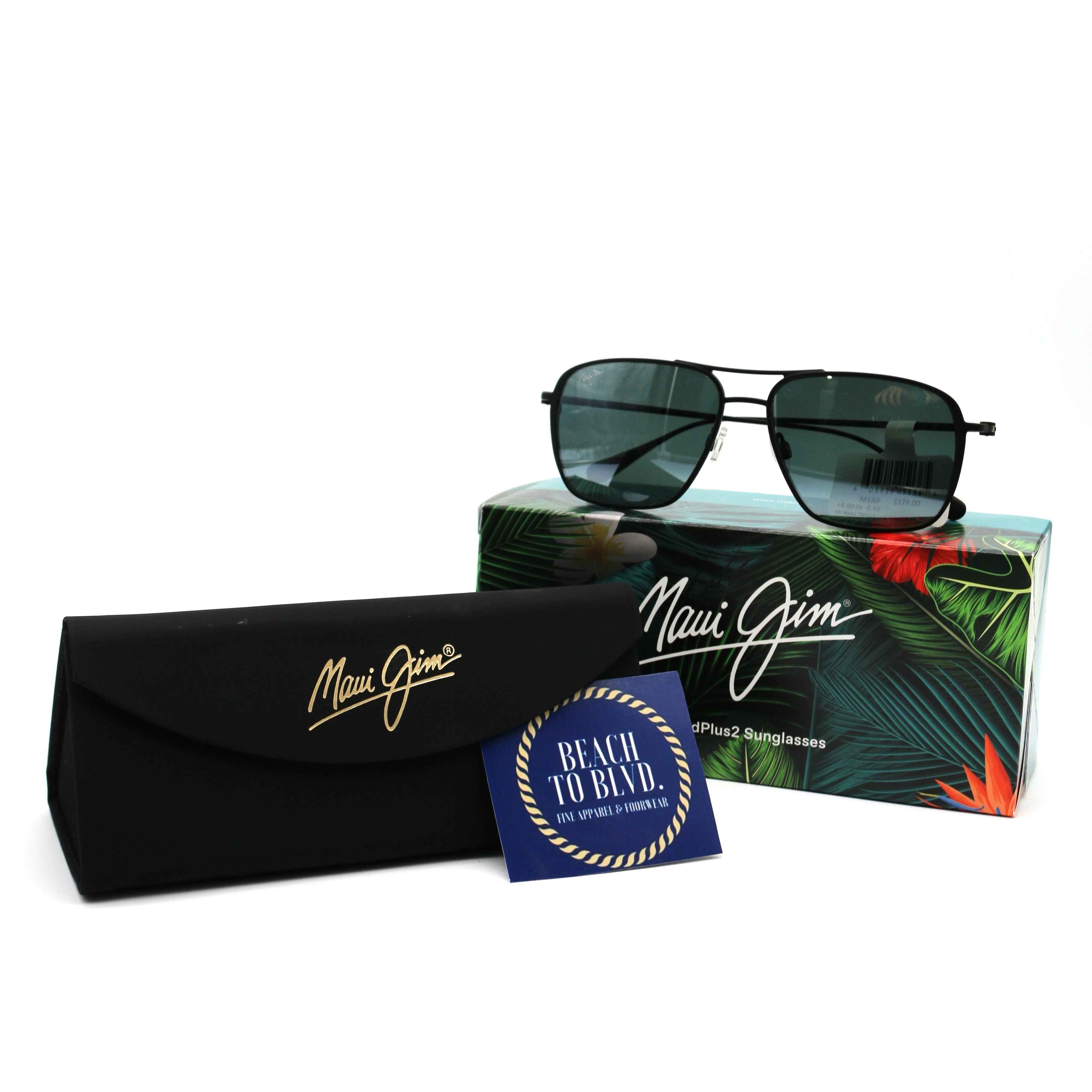 Maui Jim Sunglasses 541-2M Beaches - Black Matte Frame - Gray Lens