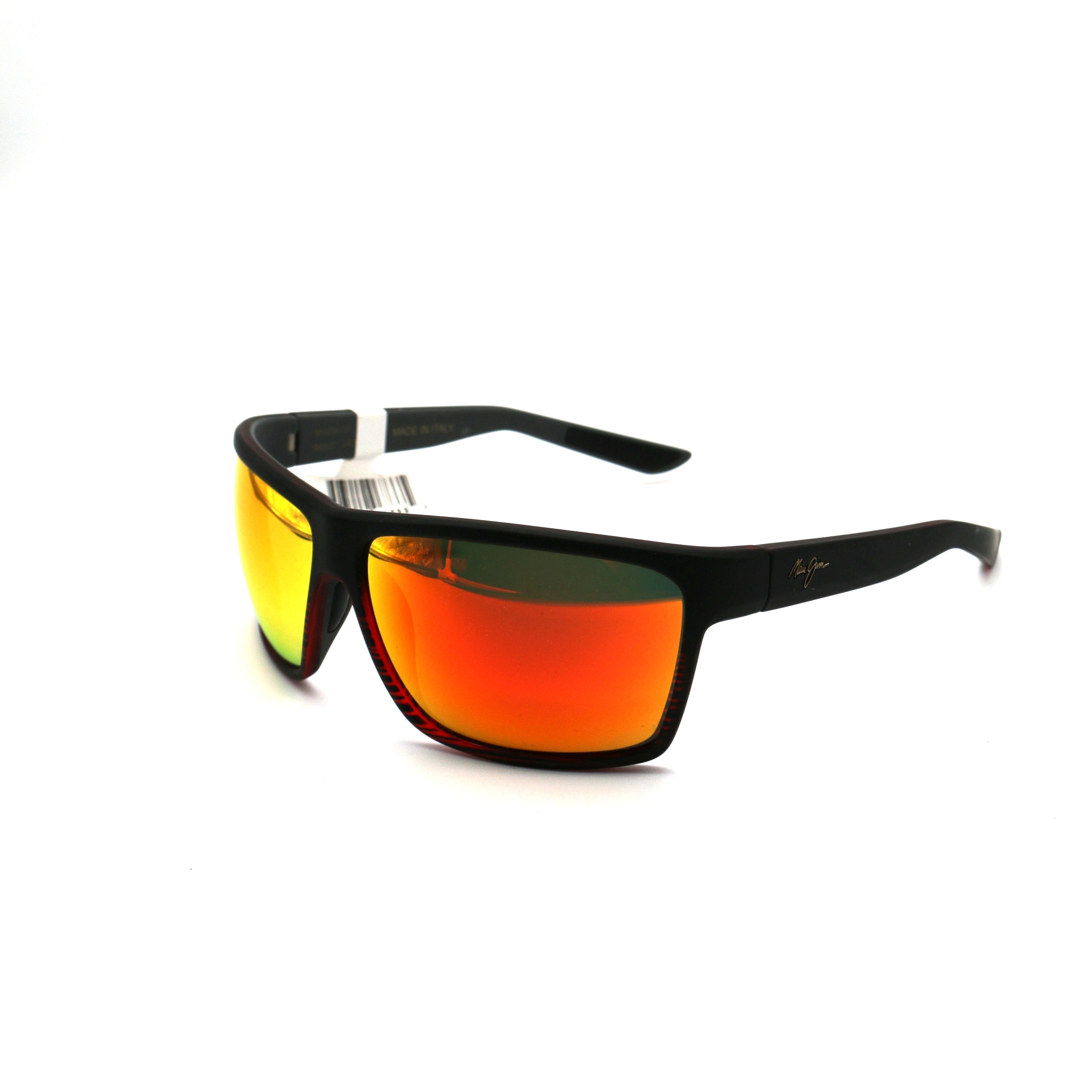 Maui Jim Sunglasses Alenuihaha - Burgundy Stripe Frame w\ Hawaii Lava Lens - BeachToBlvd