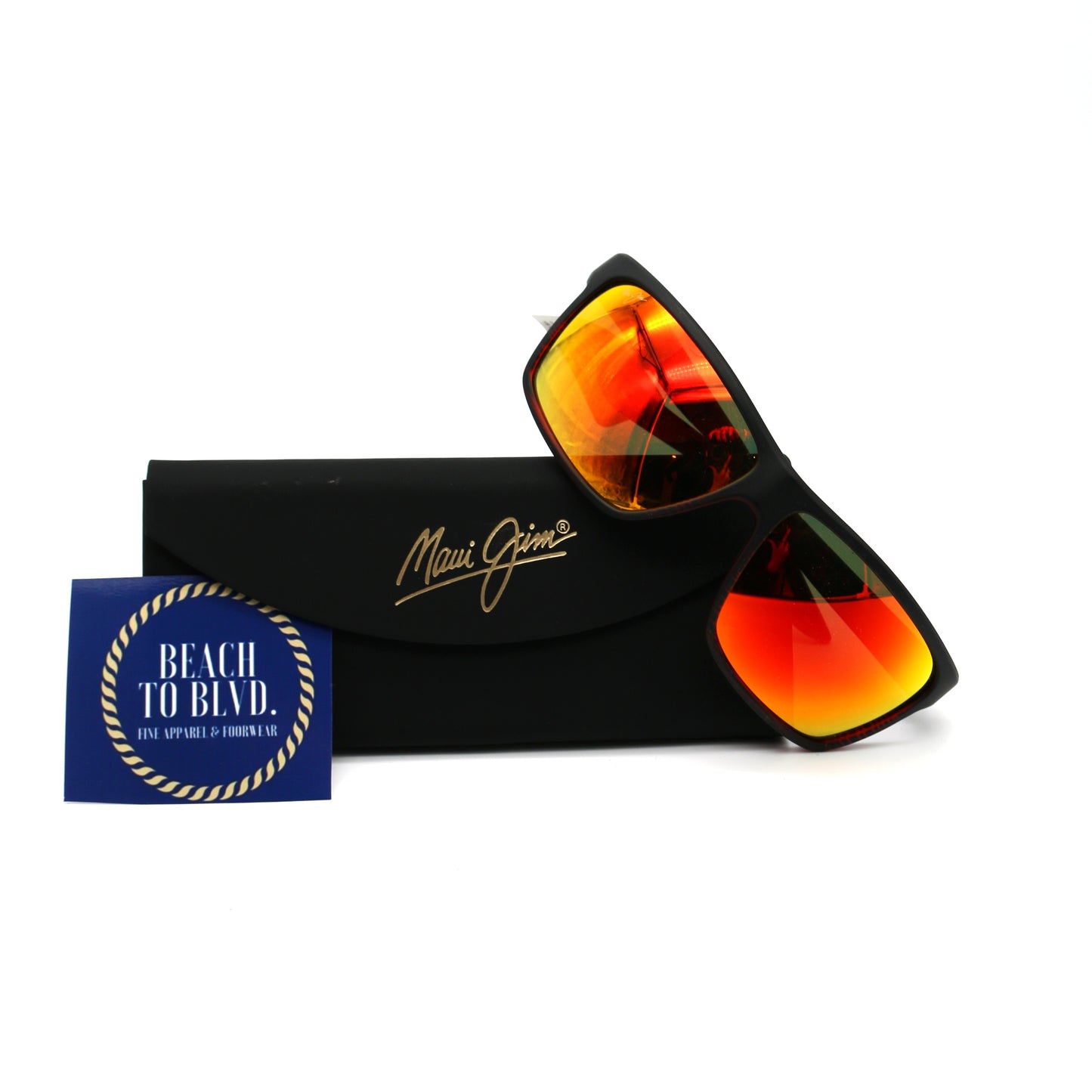 Maui Jim Sunglasses Alenuihaha - Burgundy Stripe Frame w\ Hawaii Lava Lens
