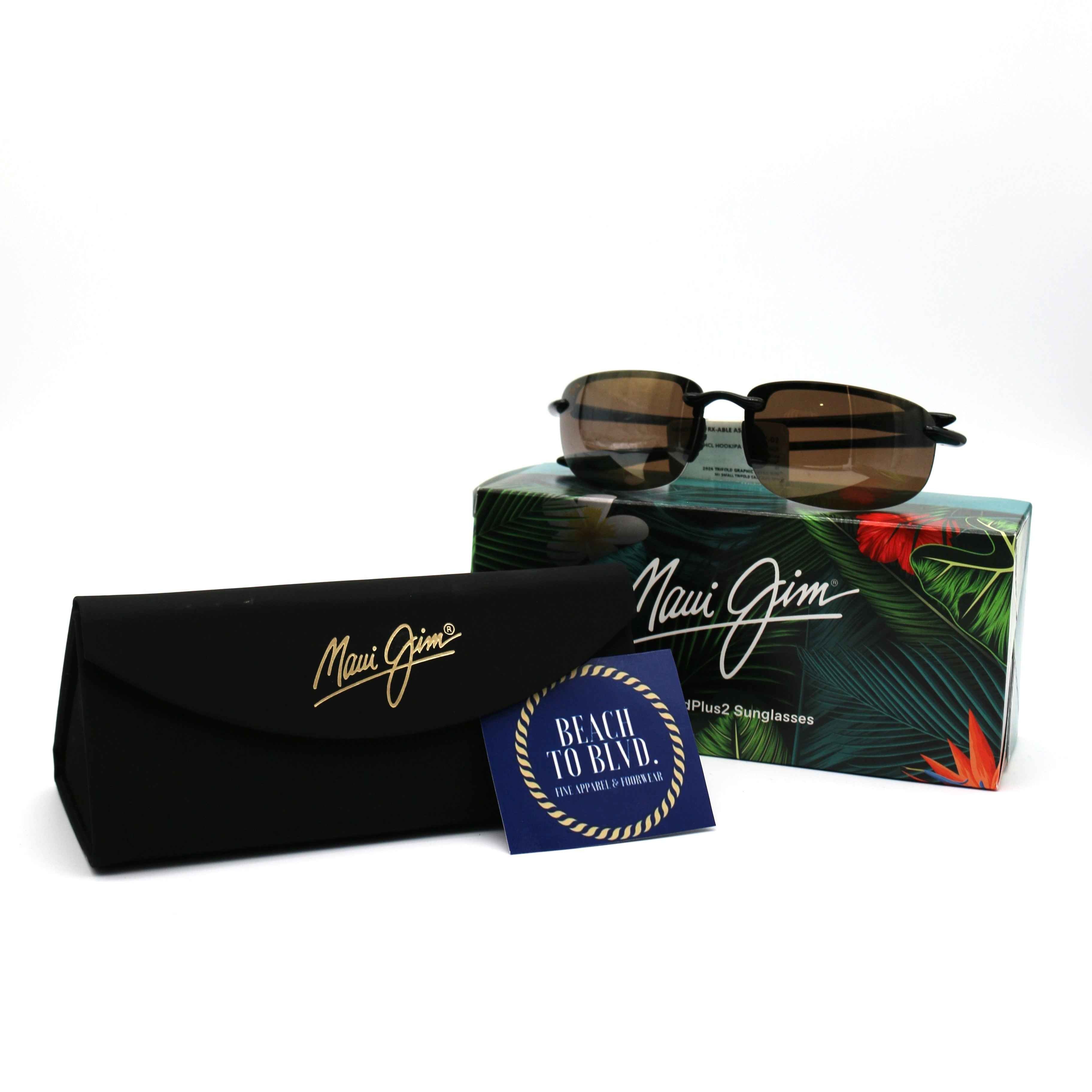 Maui Jim Sunglasses Hookipa - Gloss Black Frame w\ Bronze Lens