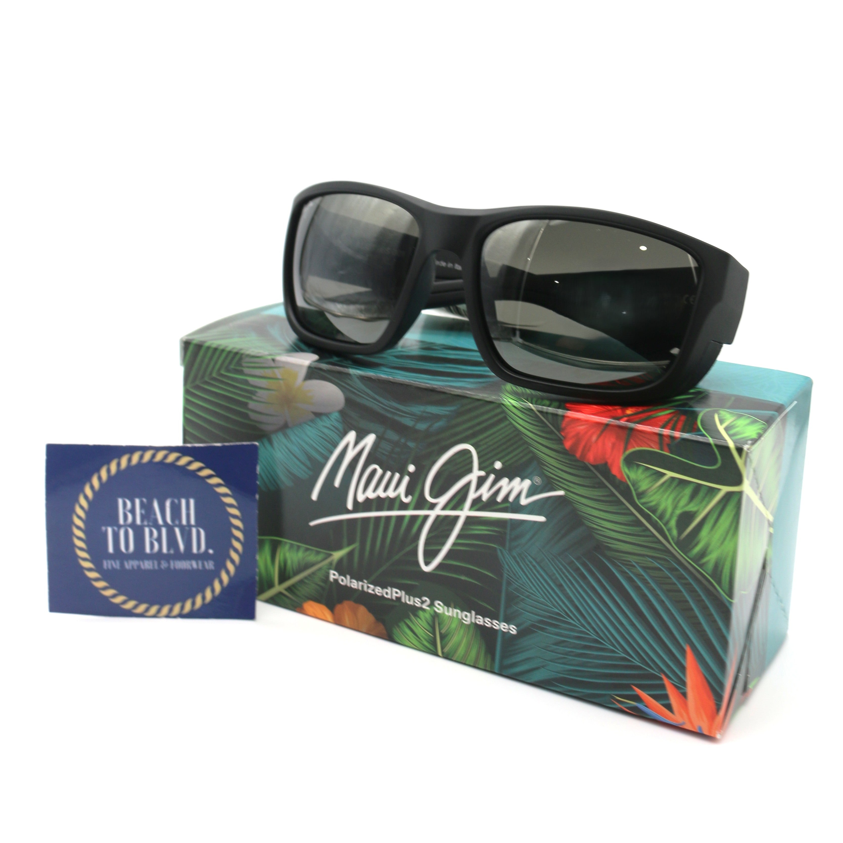 Maui Jim AmberJack Polarized Sunglasses - Matte Black/Neutral Grey
