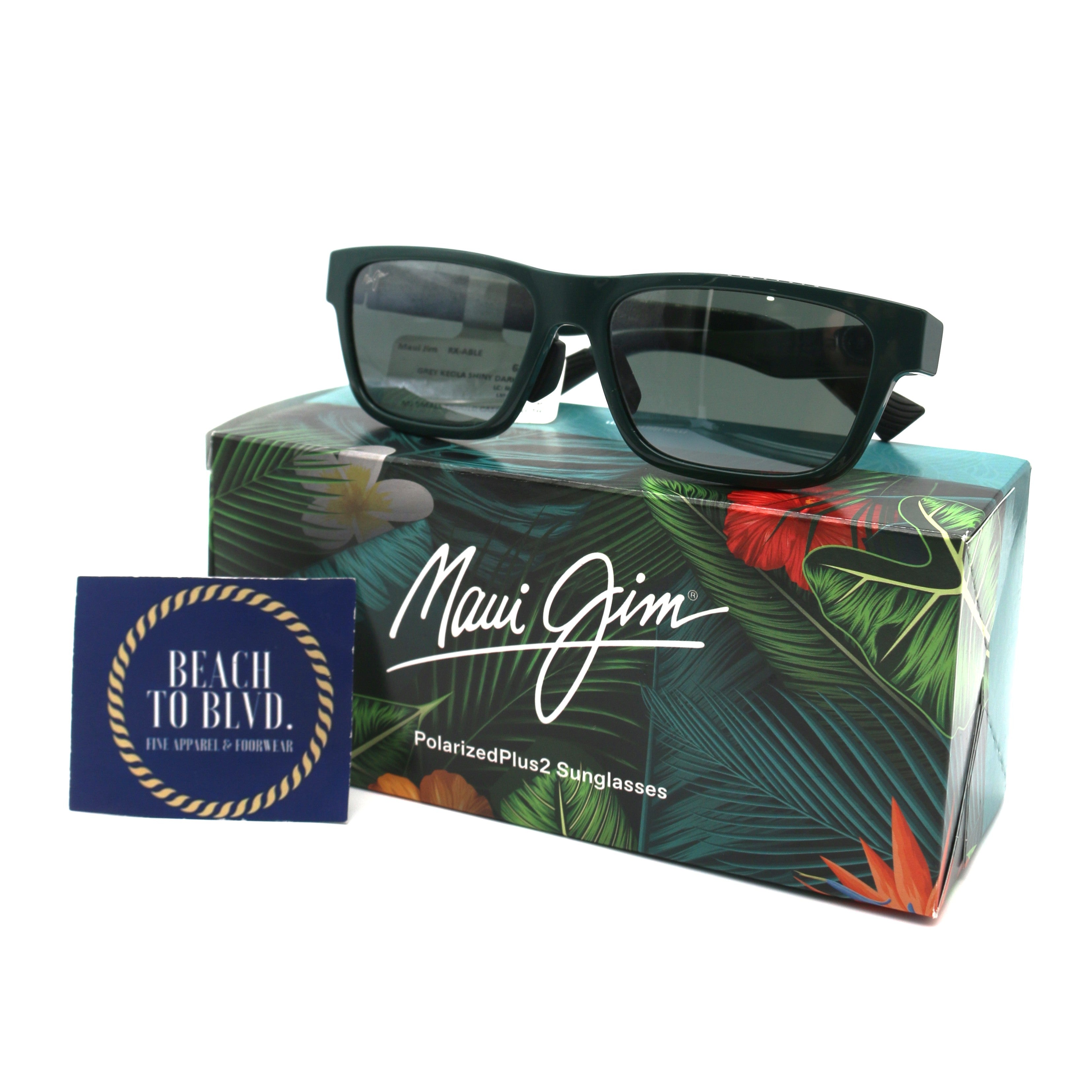 Maui Jim Keola Polarized Sunglasses - Shiny Dark Green/Neutral Grey