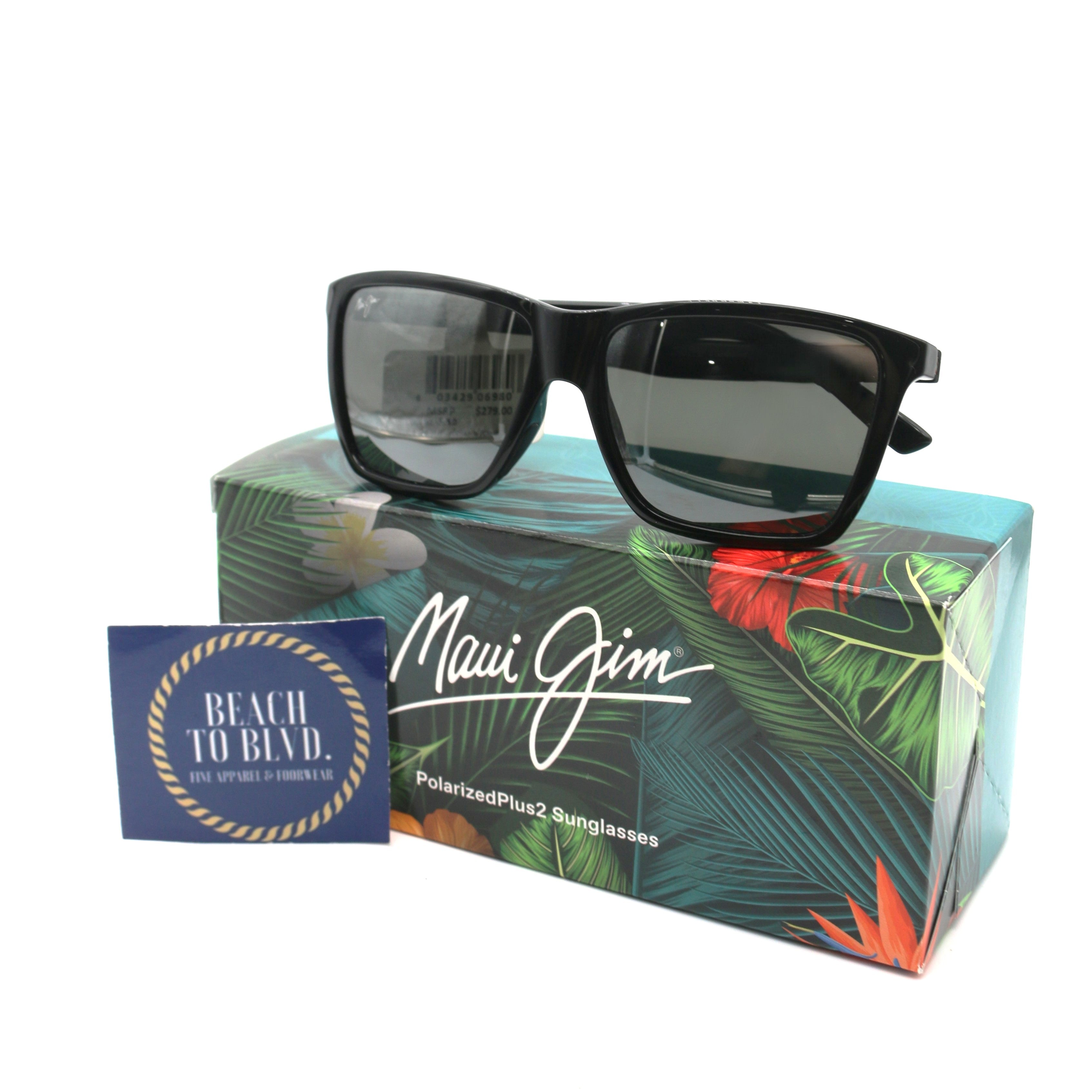 Maui Jim Sunglasses Cruzem - Black Gloss Frame - Gray Lens