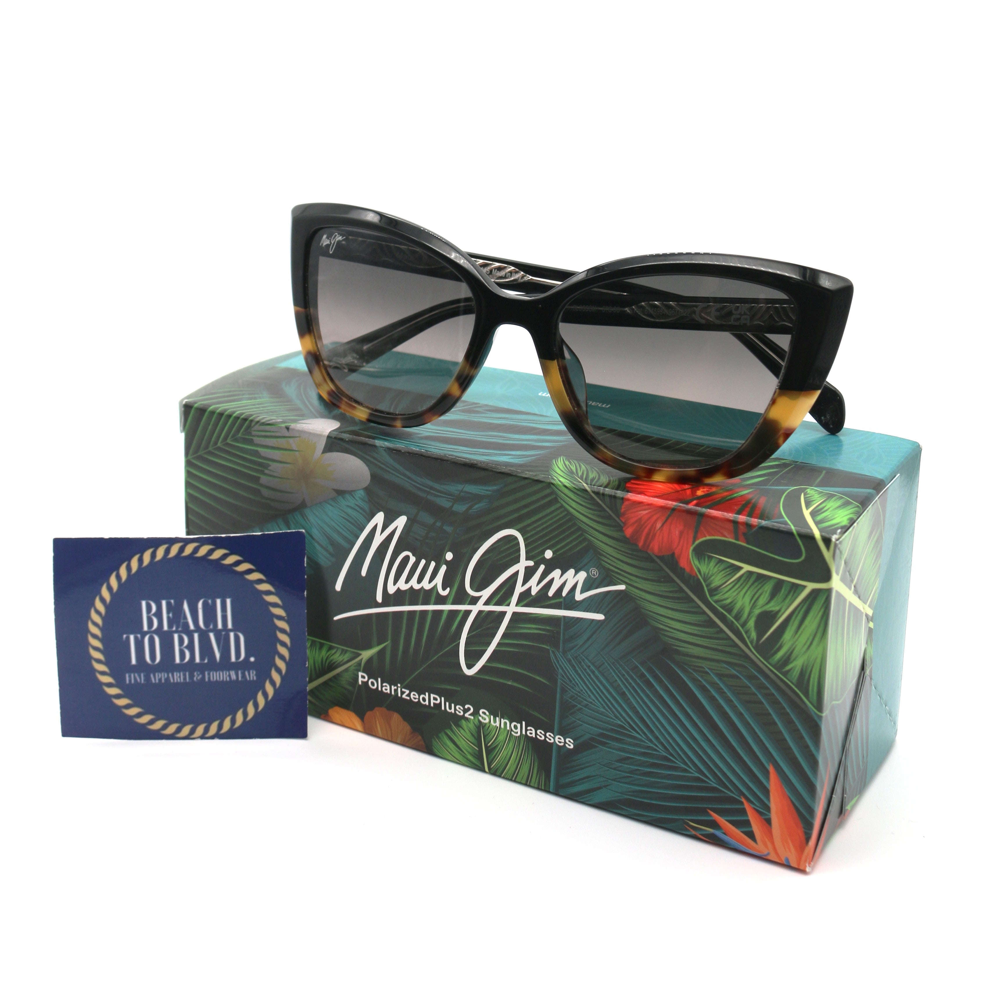 Maui Jim Blossom GS892-02 Polarized Sunglasses - Black with Tokyo Tortoise/Neutral Grey