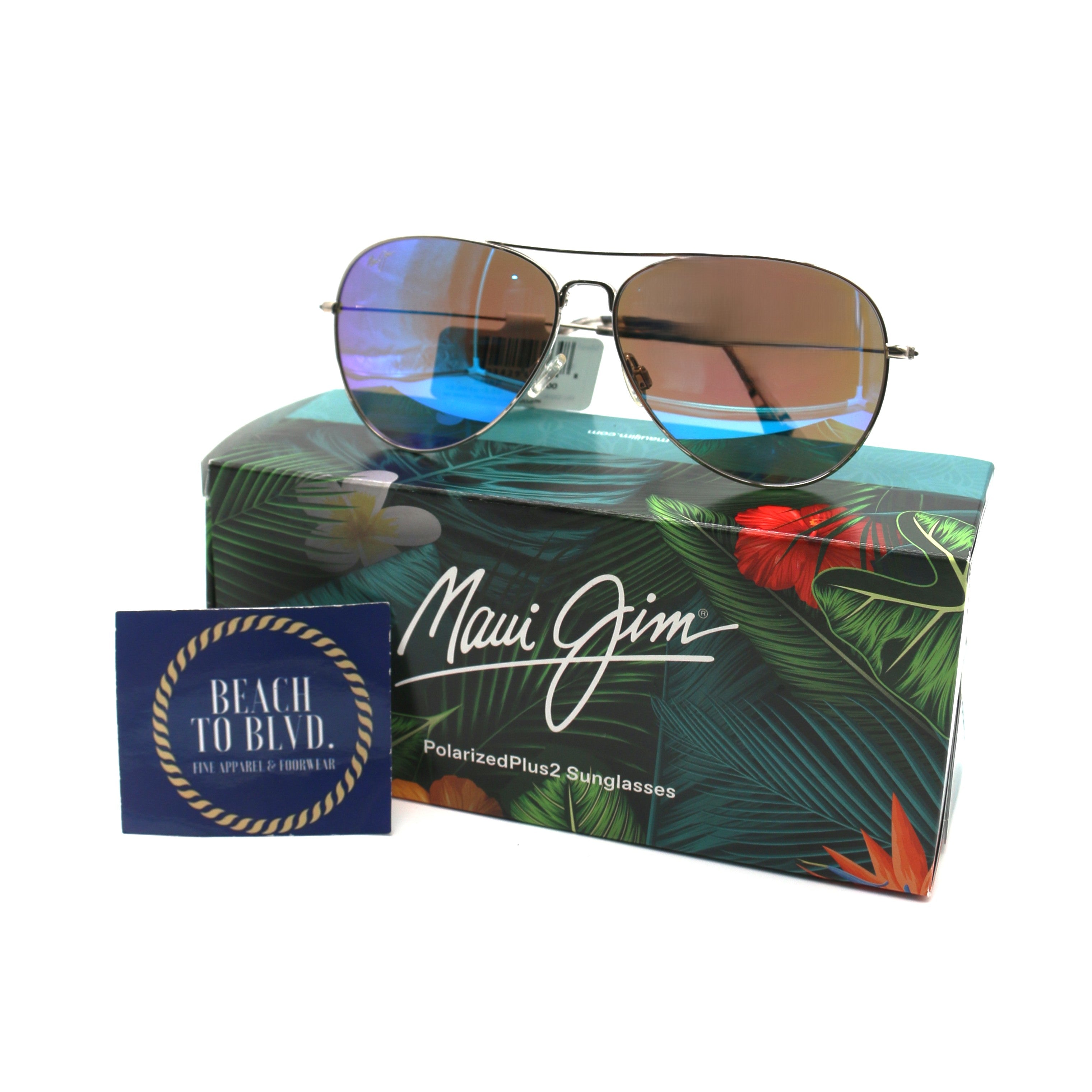 Maui Jim Mavericks Polarized Sunglasses -Silver/BlueHawaii