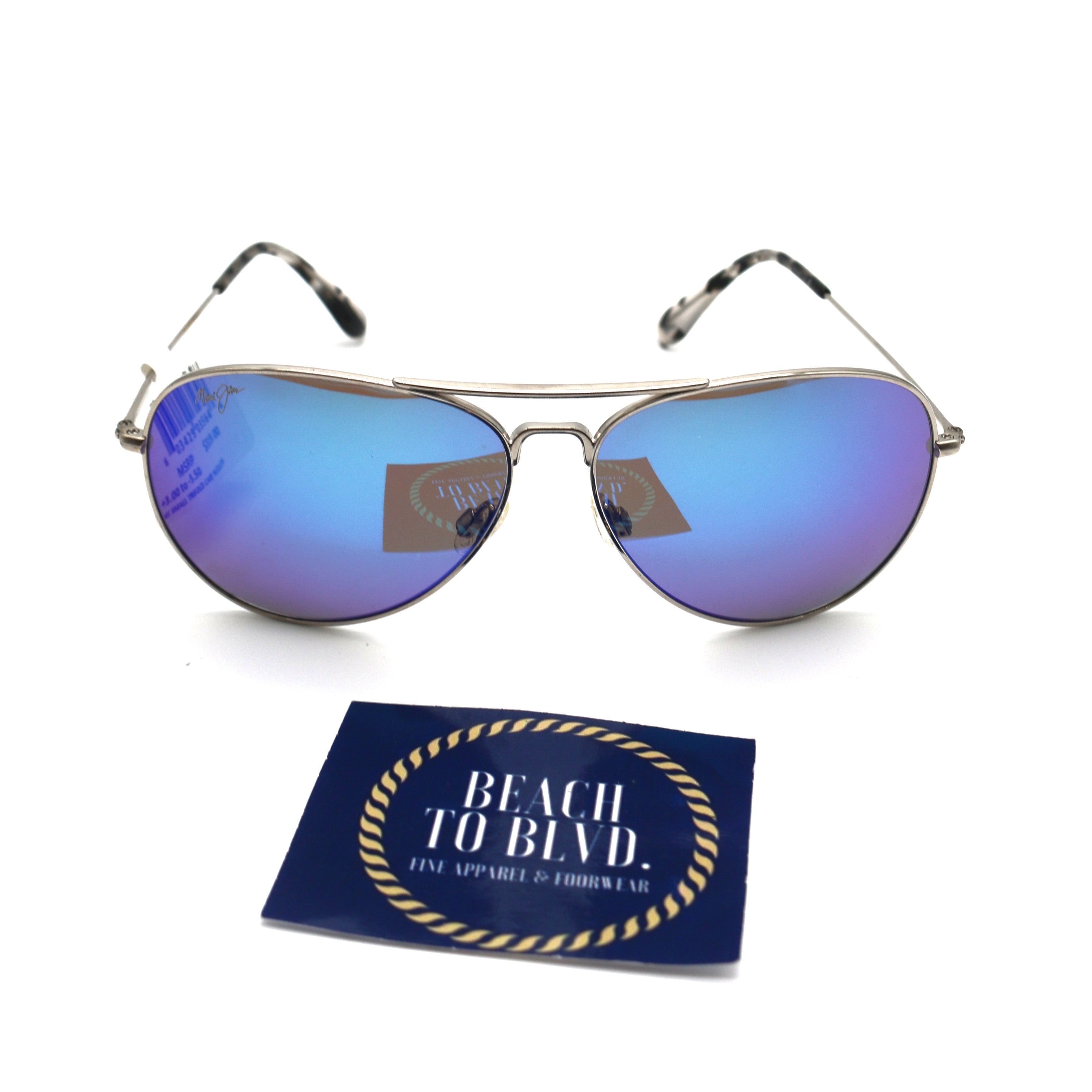 Maui Jim Mavericks Polarized Sunglasses -Silver/BlueHawaii