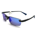 Maui Jim 'Iilkou Polarized Sunglasses - Shiny Black/Blue Hawaii